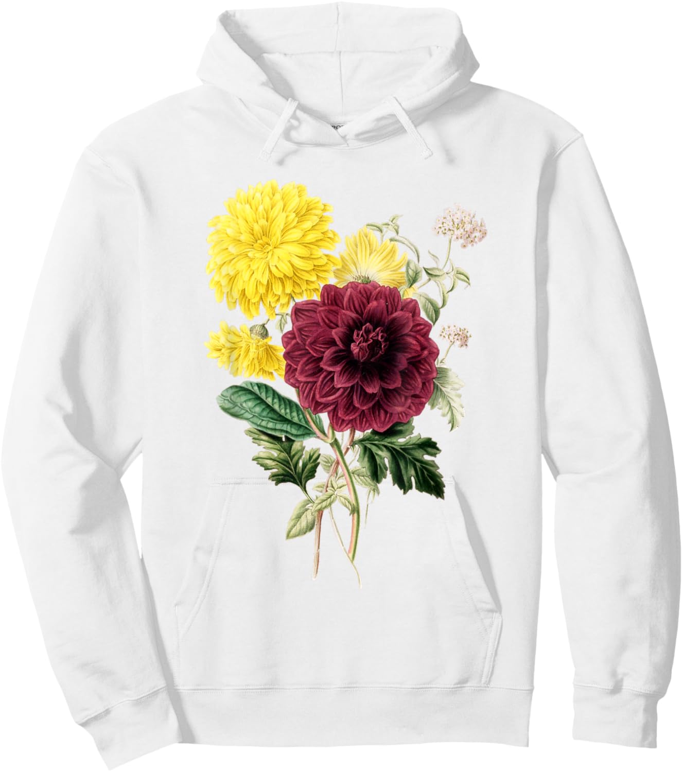 Chrysanthemum botanical flower chrysanths Lucky optimism Hoodie - Hoodie | White