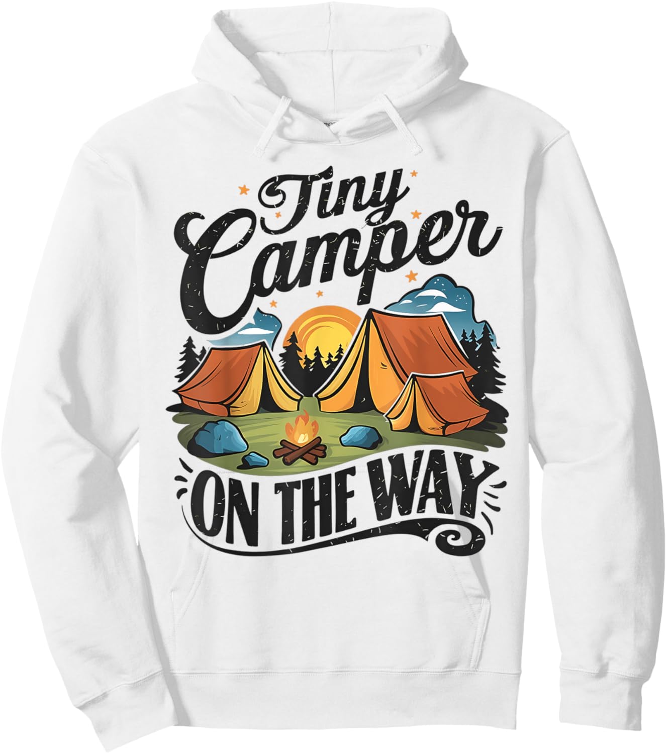 Tiny Camper On The Way camping lover pregnancy announcement Hoodie - Hoodie | White