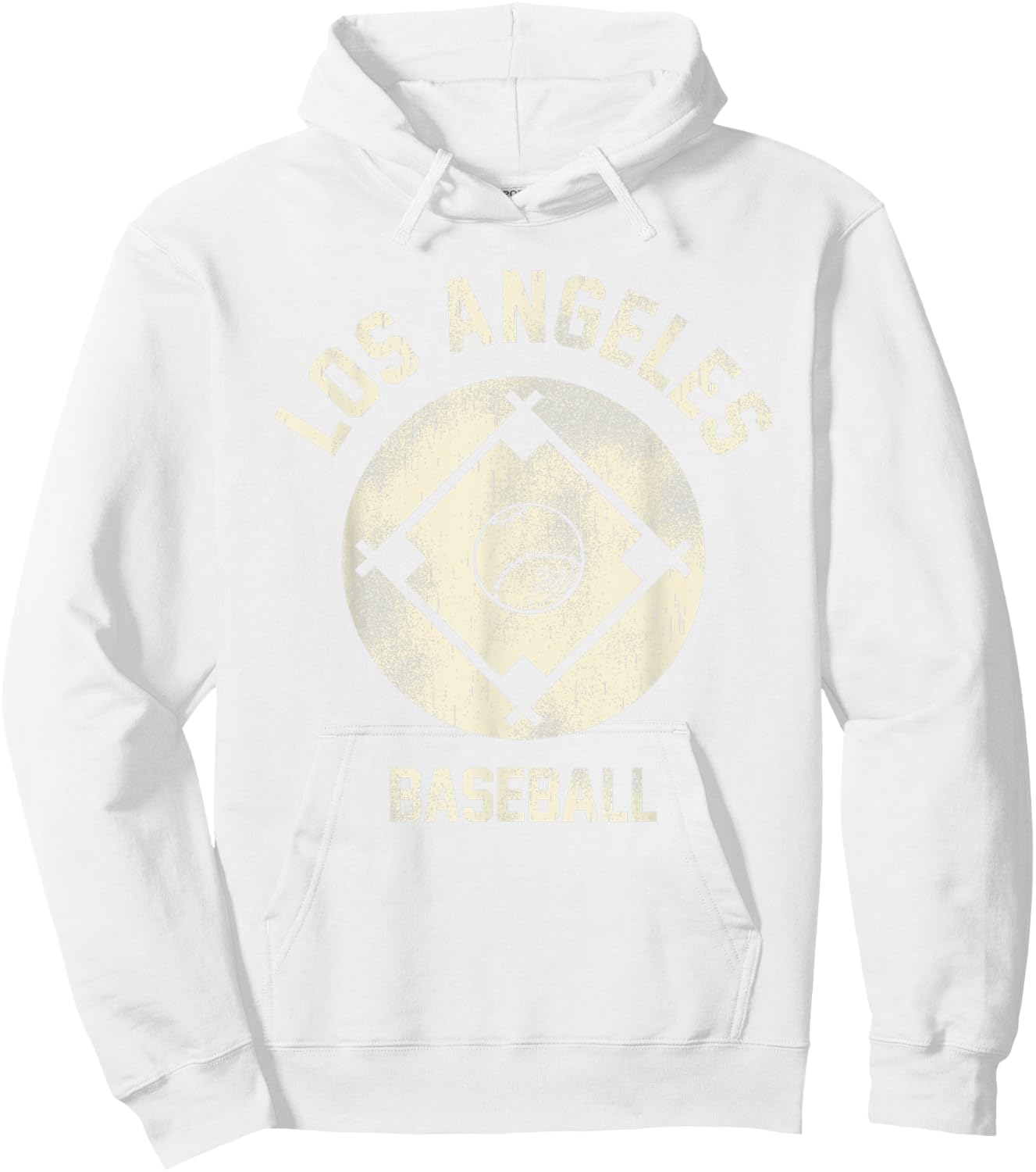 Retro Los Angeles Baseball Diamond Hoodie - Hoodie | White