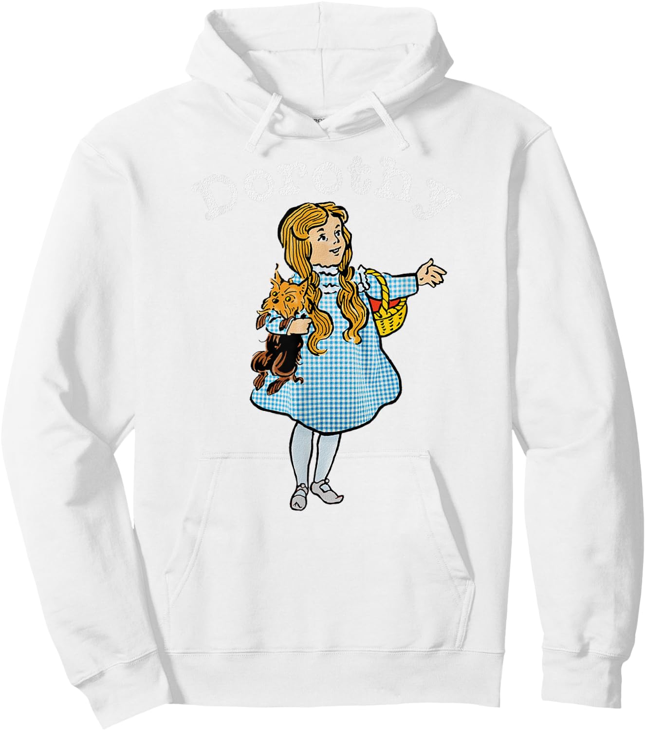 Vintage Fairytale Dorothy Toto Art-Pink Wizard of OZ Dorothy Hoodie - Hoodie | White