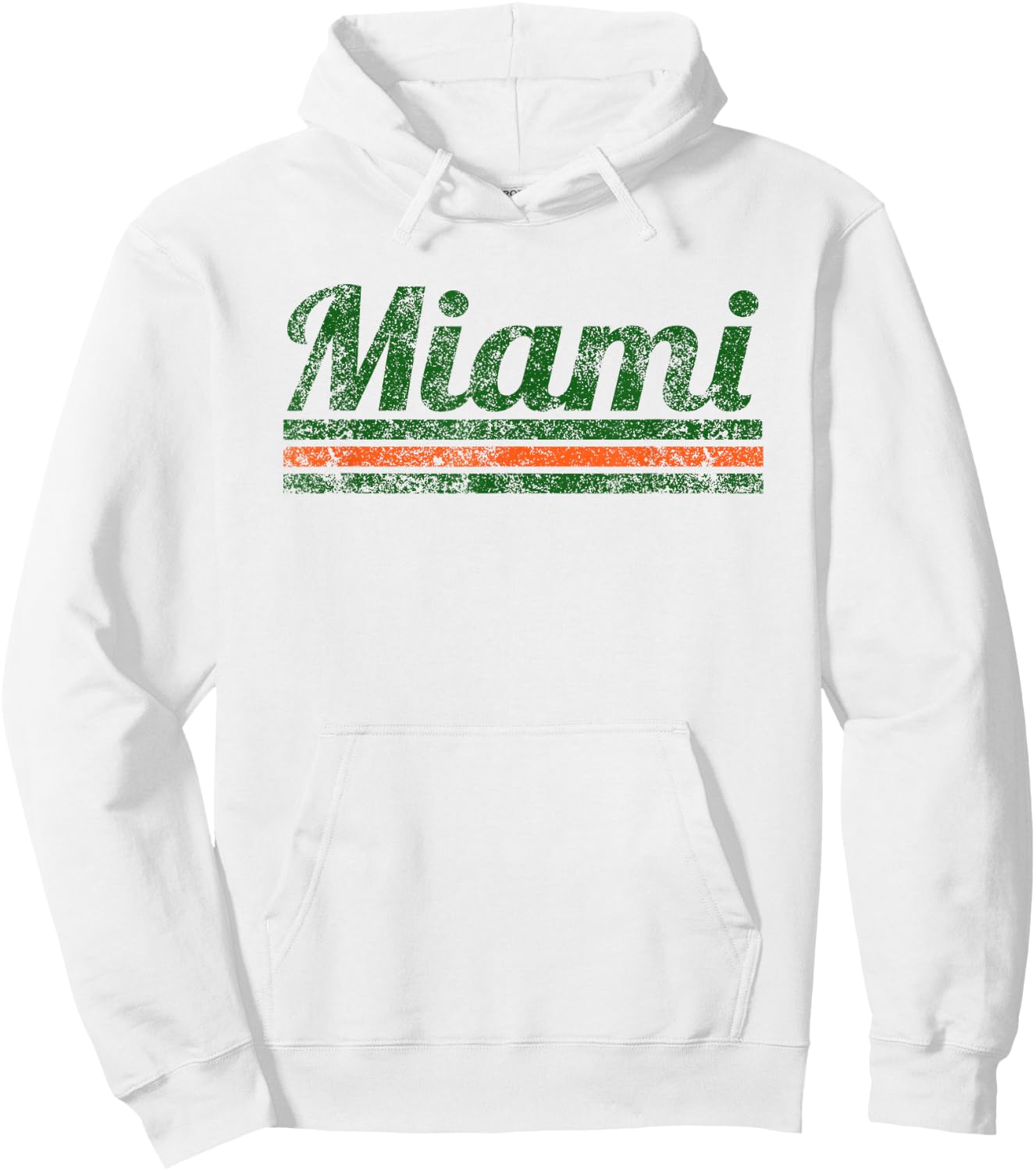 Miami Florida Retro Vintage Weathered Stripe Throwback Hoodie - Hoodie | White