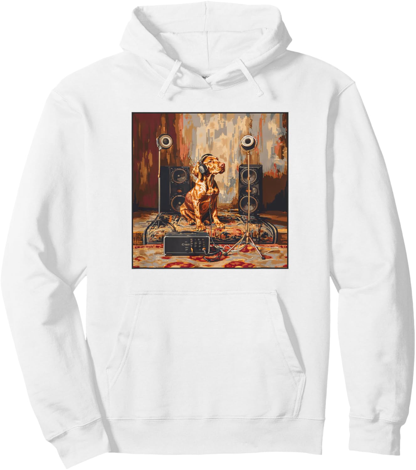 Vizsla Music Lover Painting Dog Hoodie - Hoodie | White