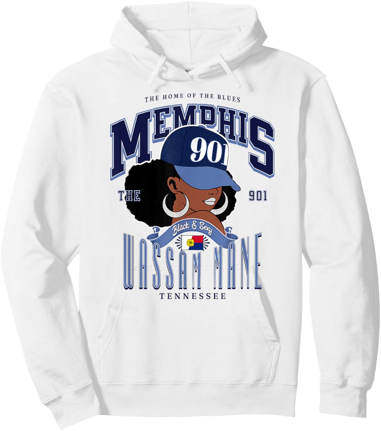 901 Area Code Memphis TN Unapologetically Melanated Hoodie - Hoodie | White