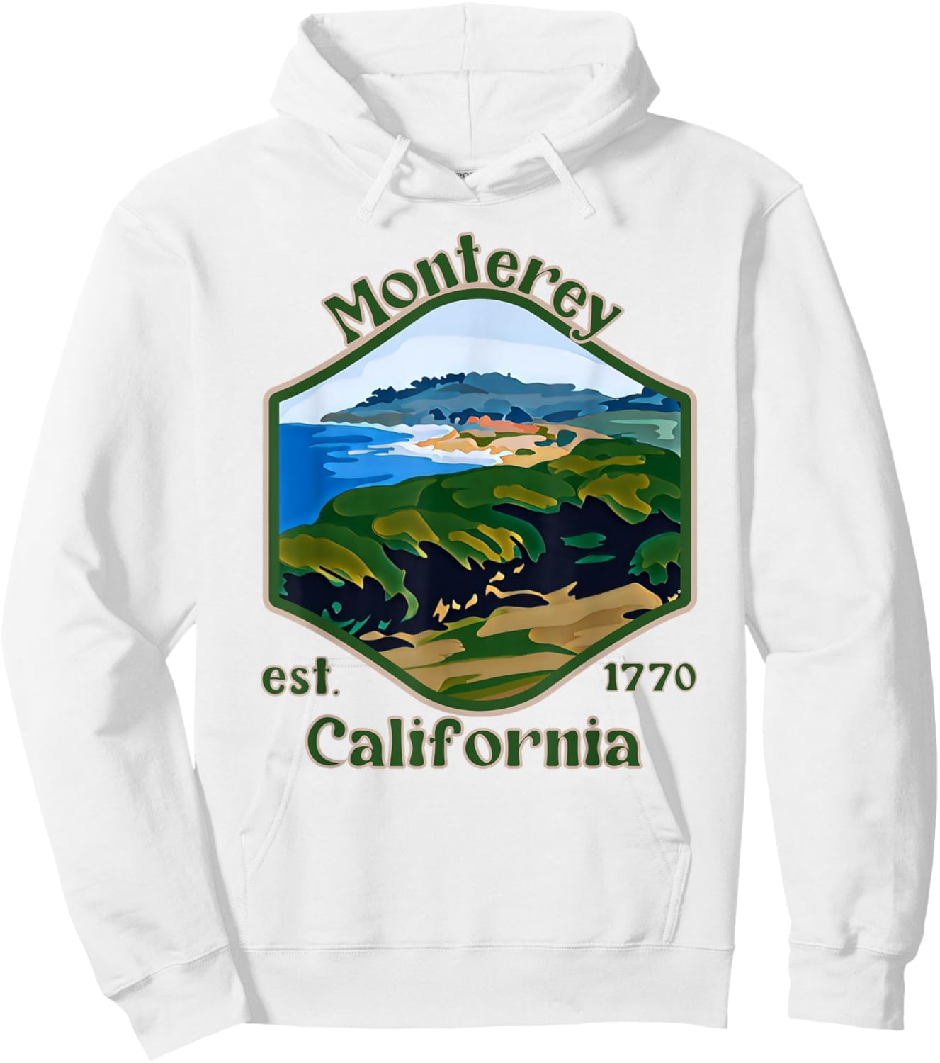 Monterey California Painting Hoodie - Hoodie | White