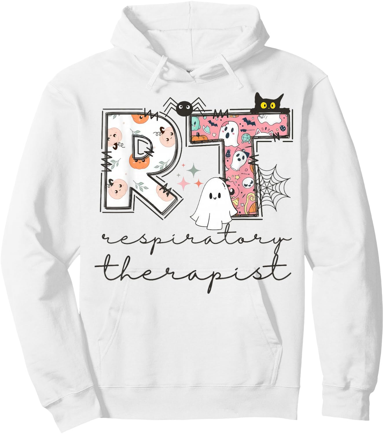 Respiratory Therapist Ghost RT Respiratory Therapy Halloween Hoodie - Hoodie | White