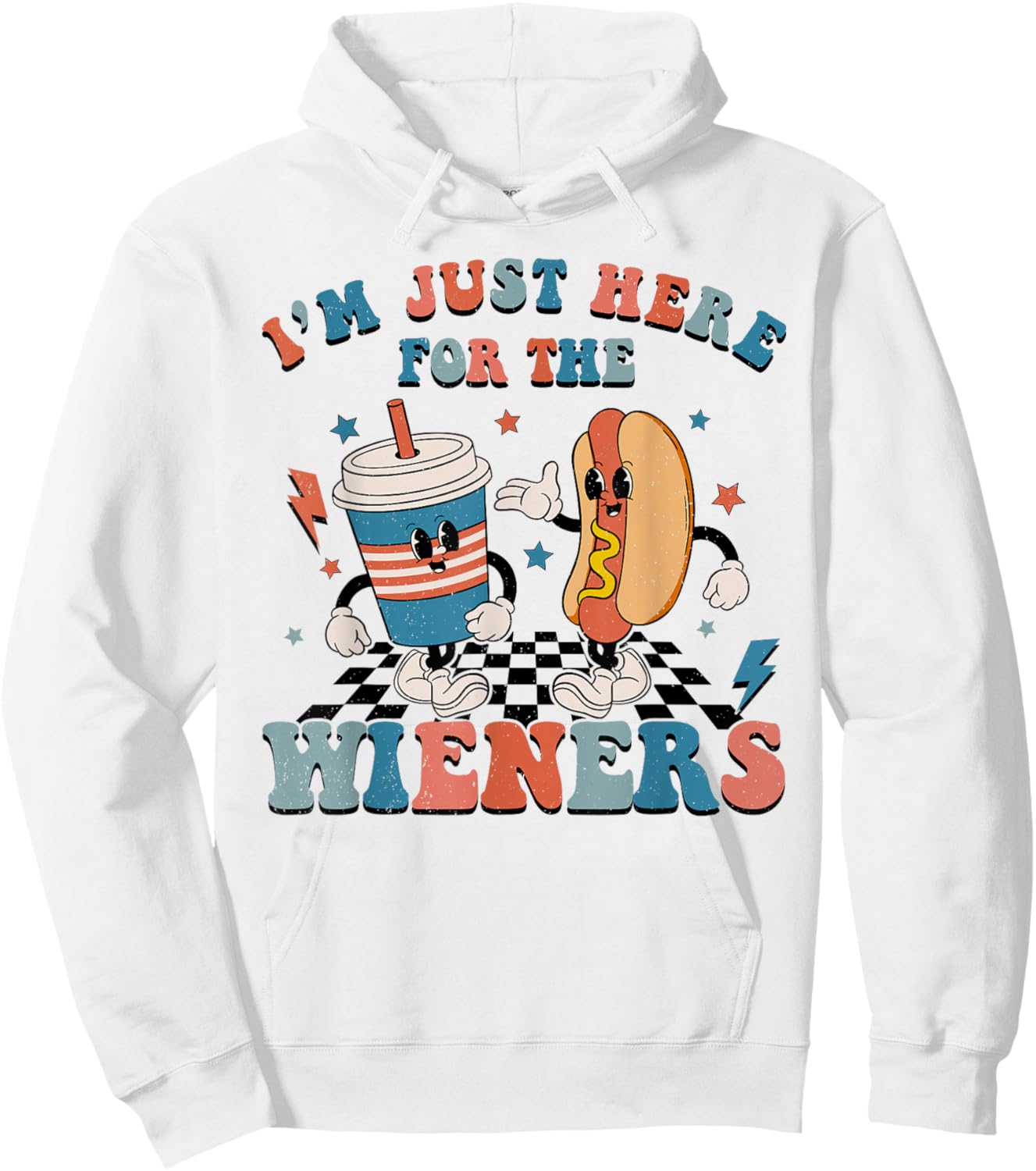 Hot Dog I'm Just Here For The Wieners 4Th Of July Women Hoodie - Hoodie | White