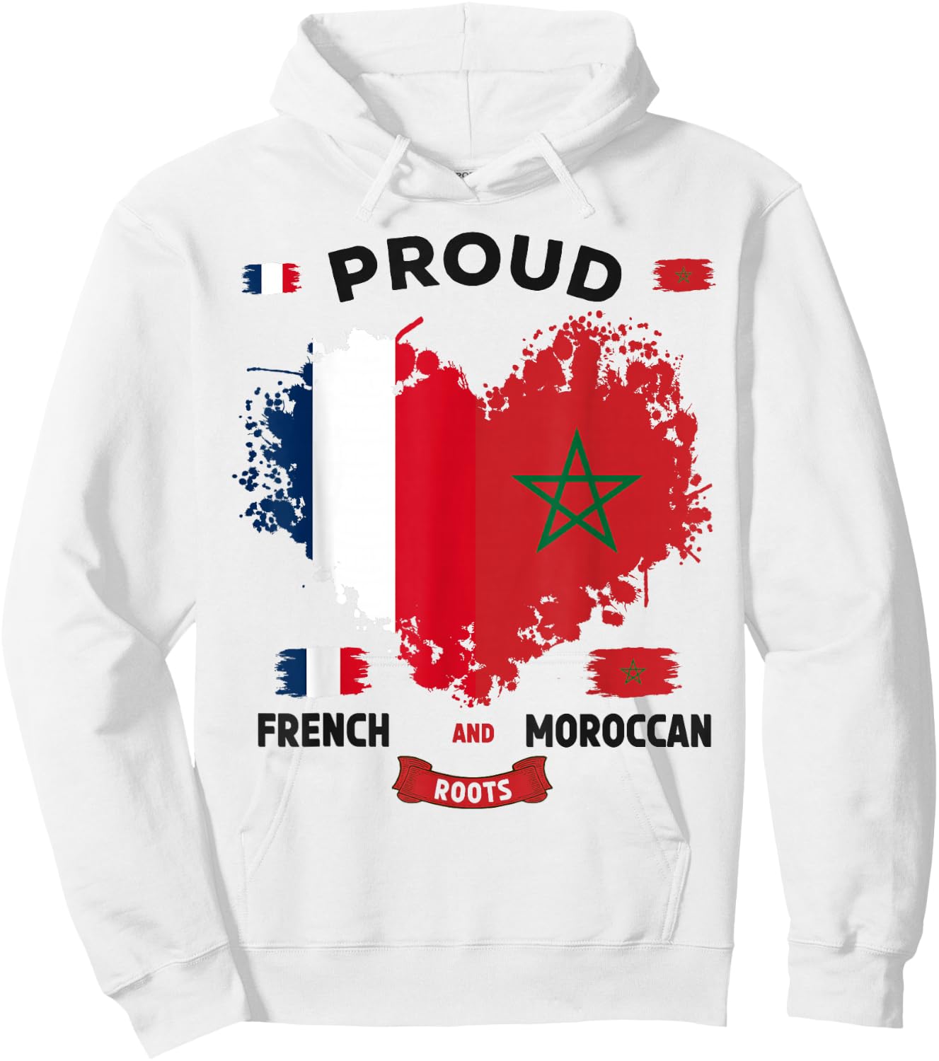 French Moroccan Flag Idea for Kids Morocco Culture Themed Hoodie - Hoodie | White