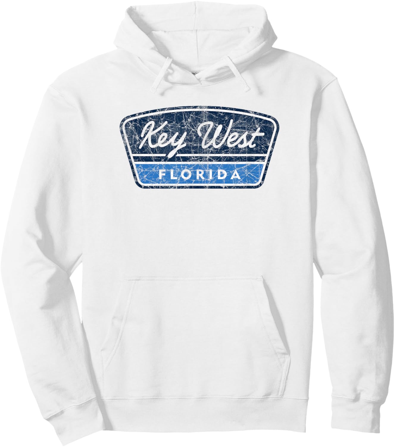 Vintage Key West Florida Souvenir Retro Throwback Script Hoodie - Hoodie | White