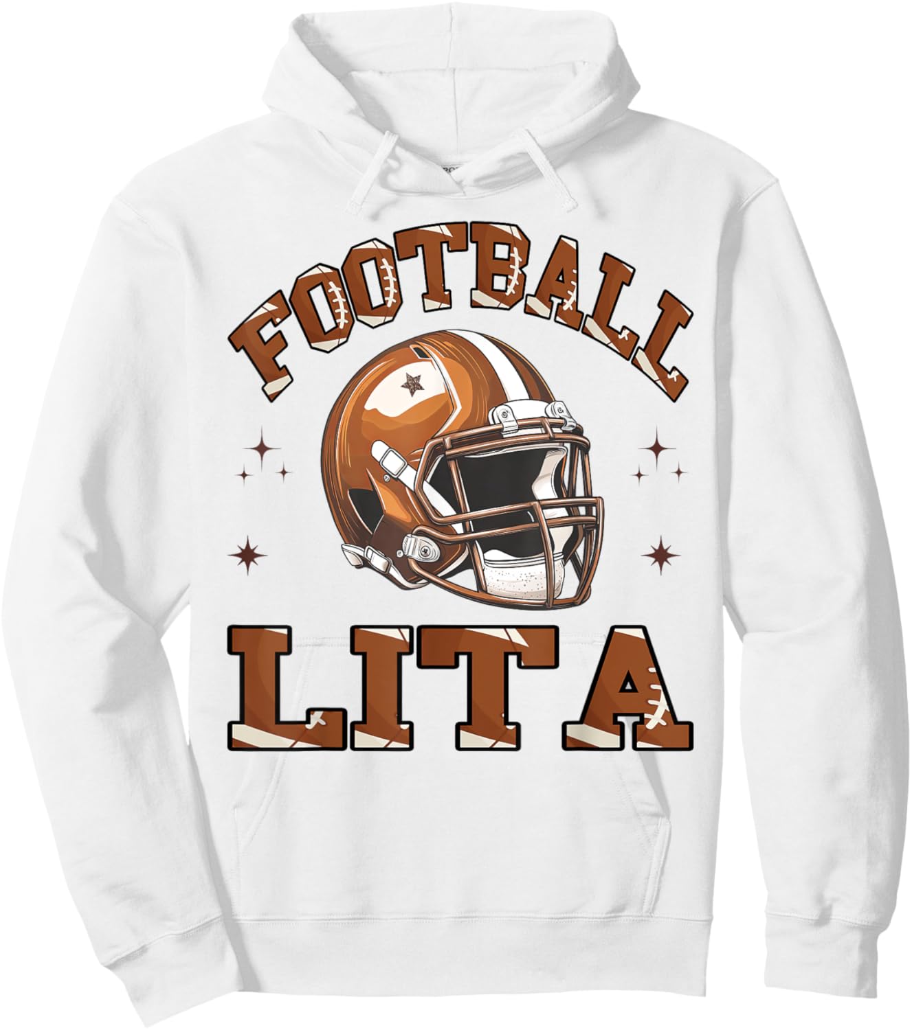 Football Lita Retro American Football Coquette Hoodie - Hoodie | White