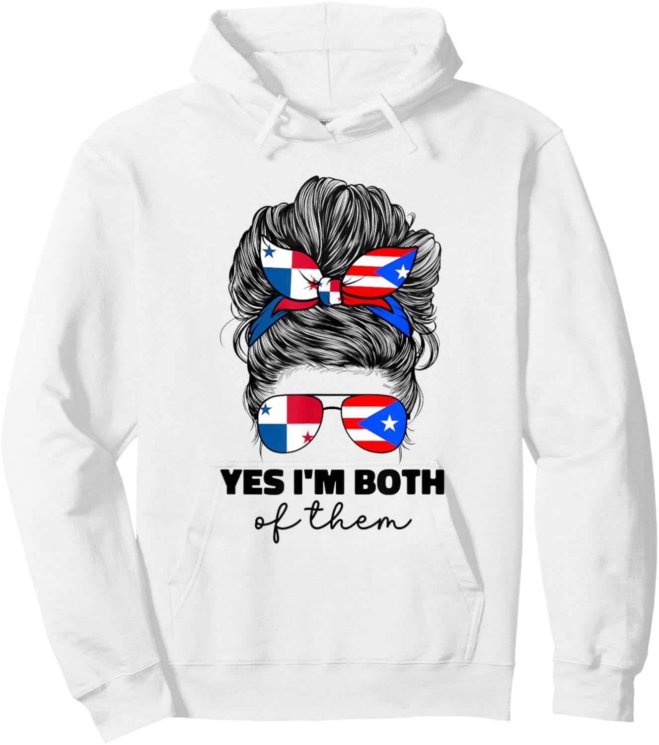Half Panamanian And Puerto Rican Rico Panama Flag Girl Women Hoodie - Hoodie | White