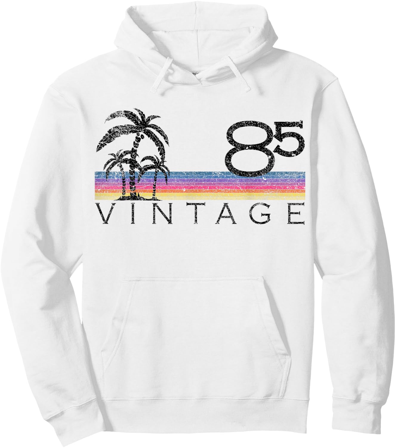 Vintage Surfing 1985 Pacific Ocean Sunset 40th Birthday Gift Hoodie - Hoodie | White