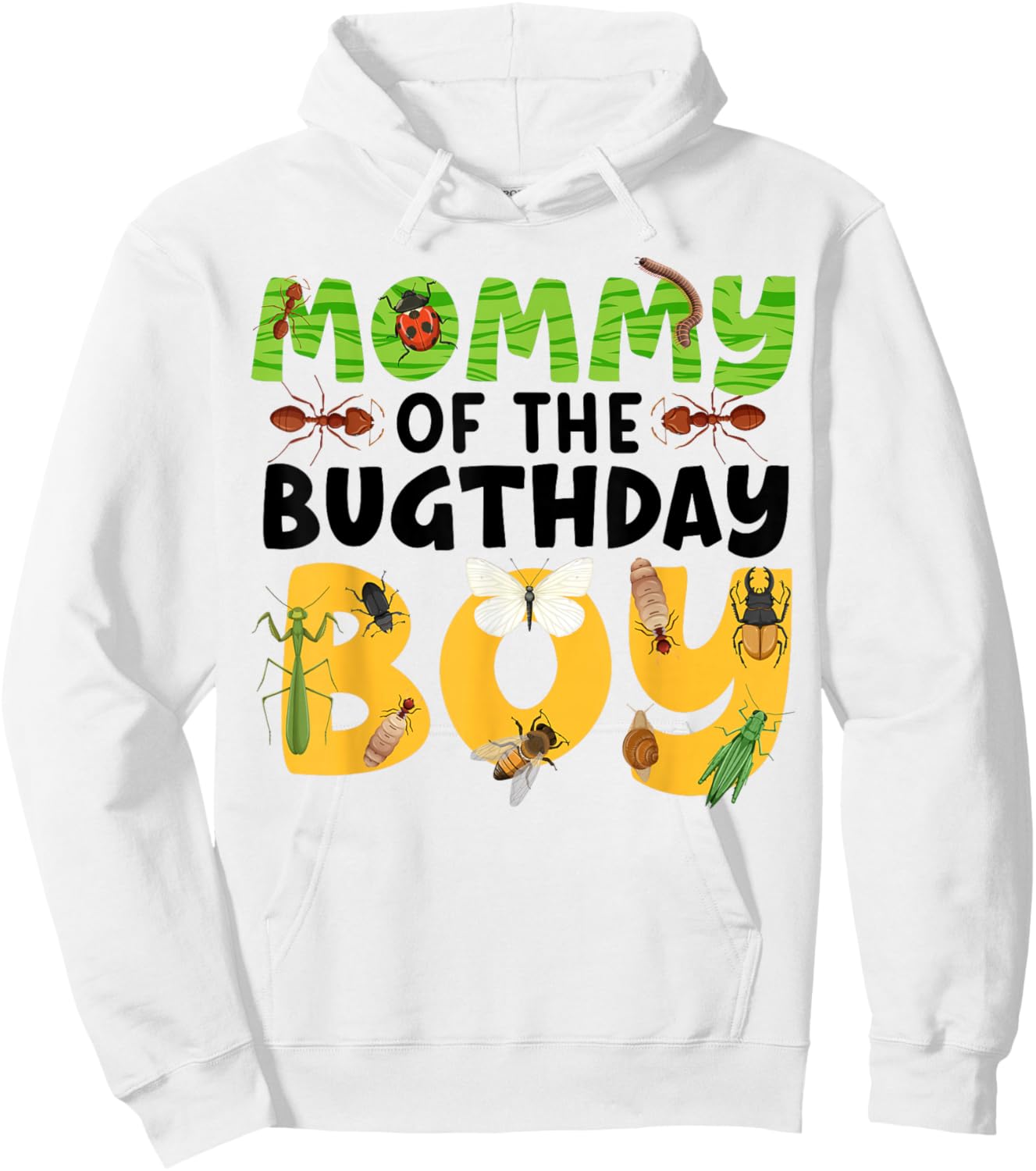 Mommy of the Bugthday Boy Bug Birthday Party Insect Theme Hoodie - Hoodie | White