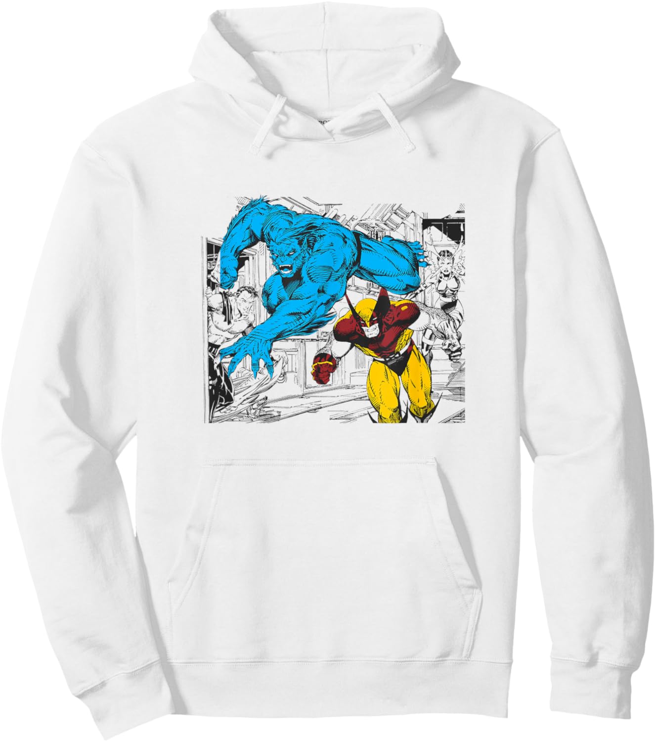 Marvel X-Men Beast & Wolverine Feral Tag Team Retro Hoodie - Hoodie | White