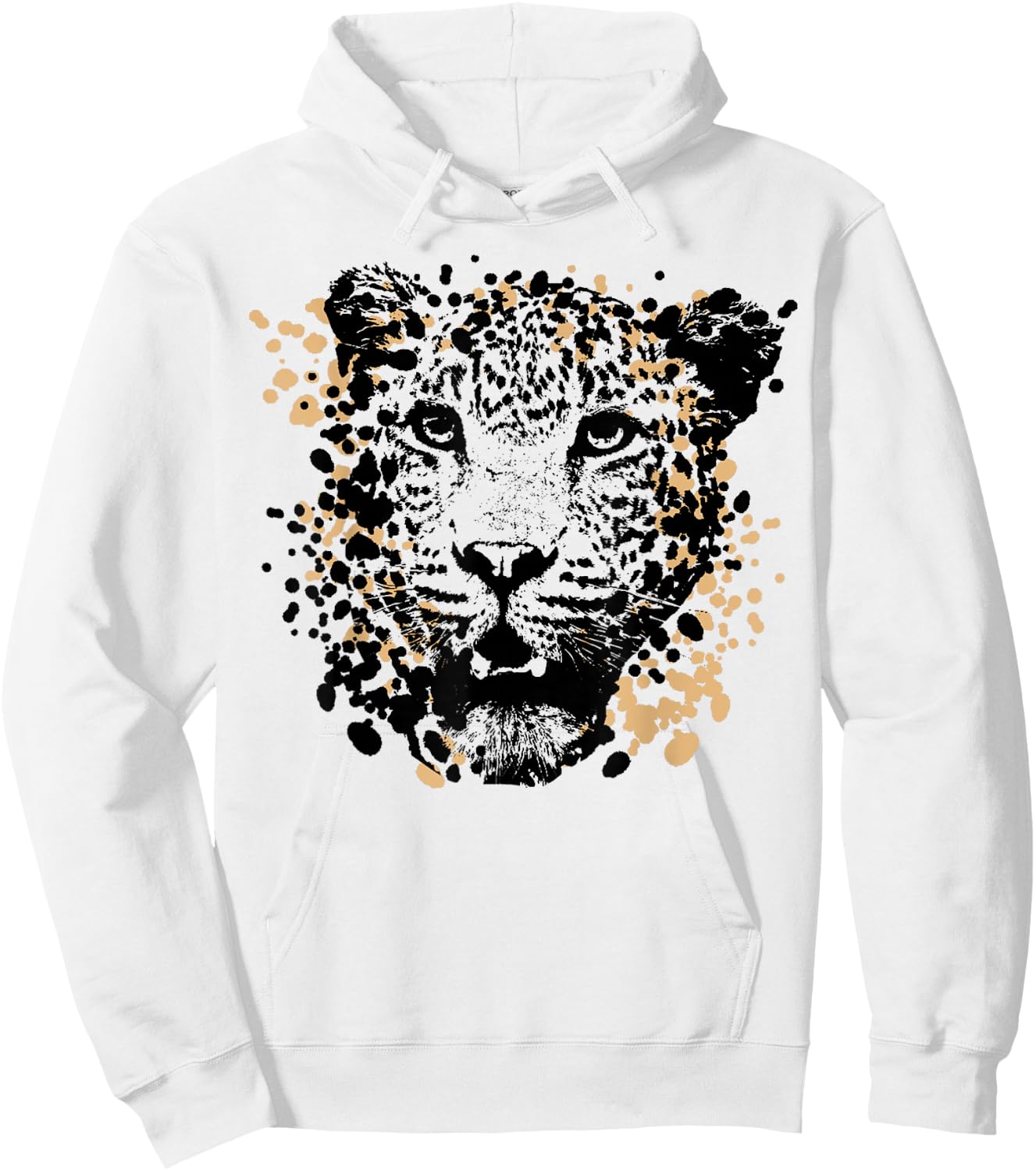Vintage Splash Art Jaguar Animal Hoodie - Hoodie | White