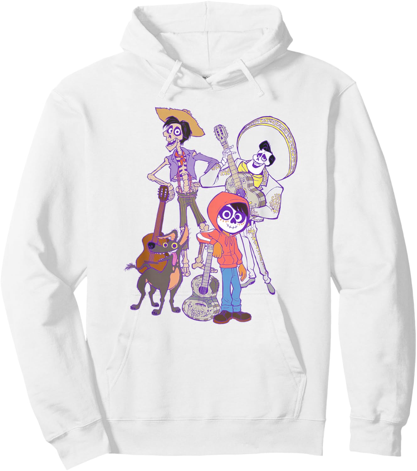 Disney Pixar Coco Main Characters Group Shot Chest Portrait Hoodie - Hoodie | White