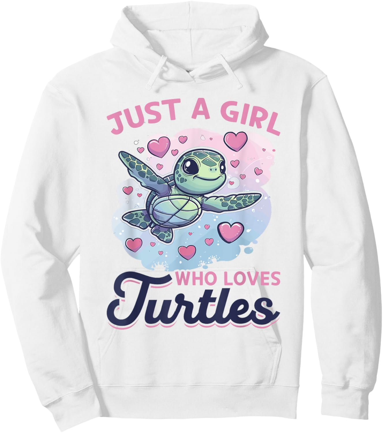 Funny Sea Turtle Animal Just A Girl Who Loves Turtles Hoodie - Hoodie | White