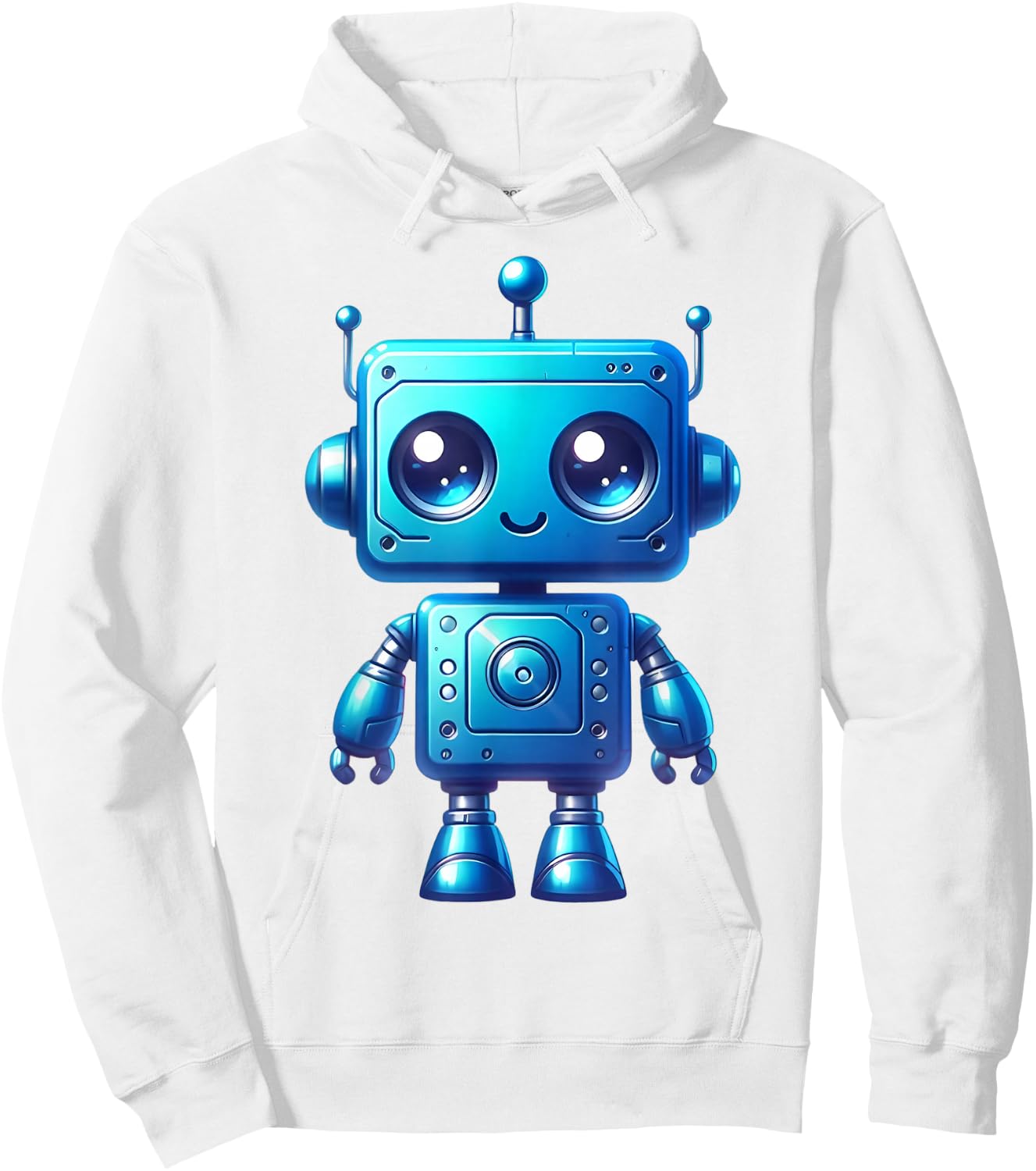 Funny Bleu Robot Robotic Kids Boy Costume Hoodie - Hoodie | White