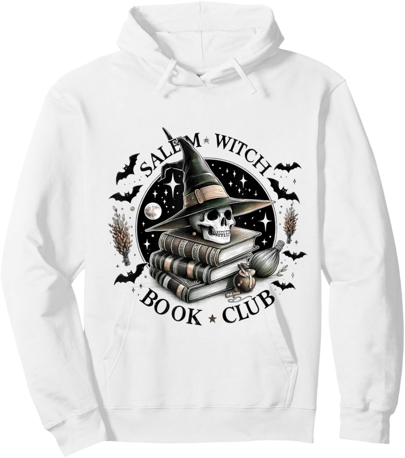 Salem Witch Book Club Halloween Party Costume Girl Hoodie - Hoodie | White