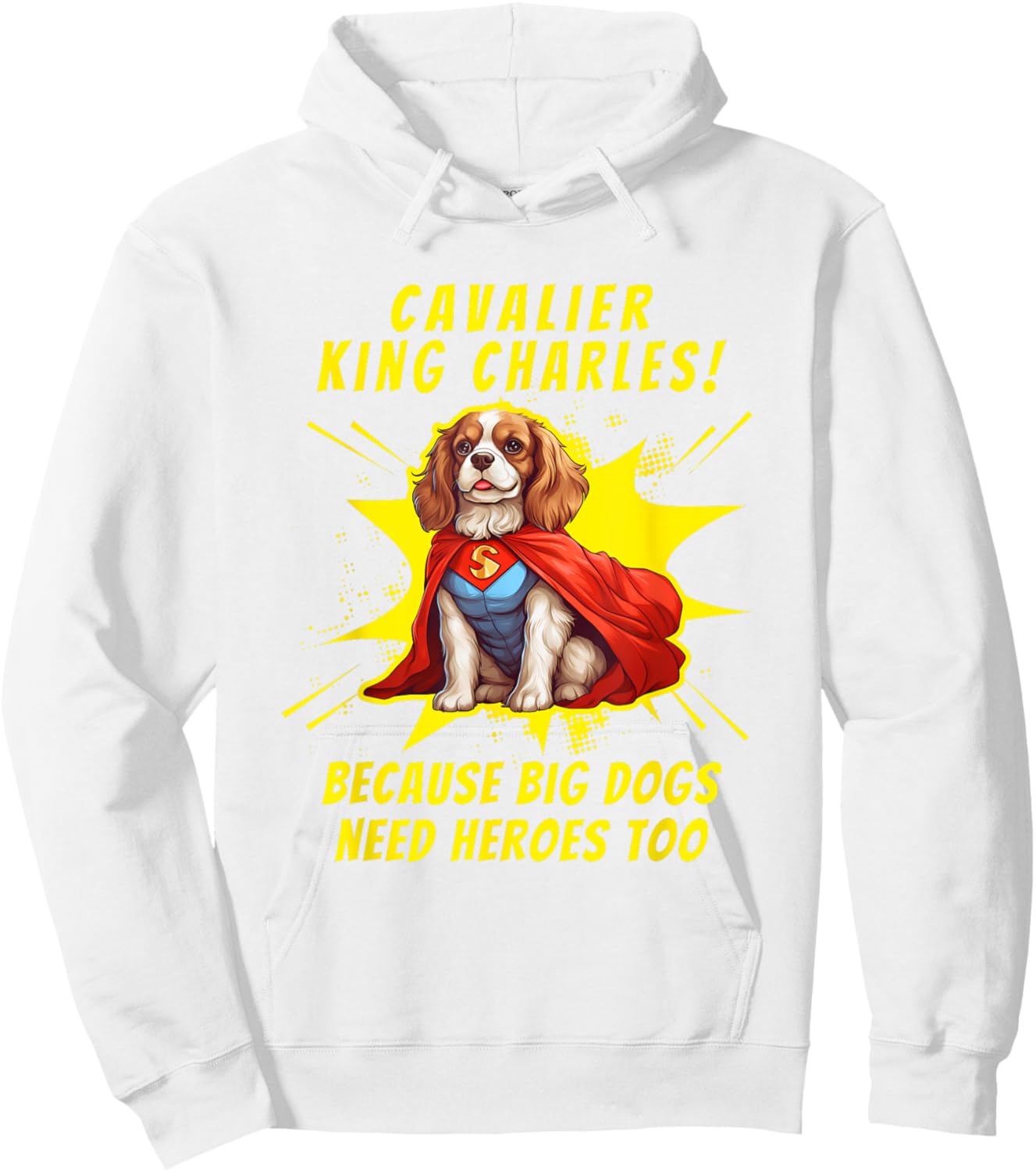 Superdog Cavalier King Charles Spaniel Dog Hoodie - Hoodie | White