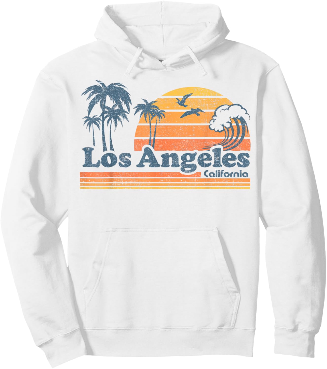 Los Angeles California Beach Vacation Cute Cali 70s Retro Men Women Girls Kids Hoodie - Hoodie | White