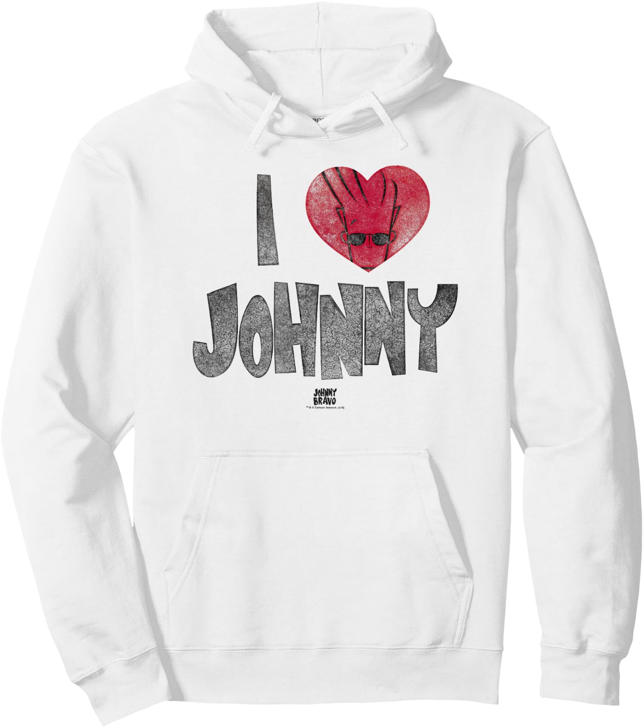 Johnny Bravo I Heart Johnny Hoodie - Hoodie | White