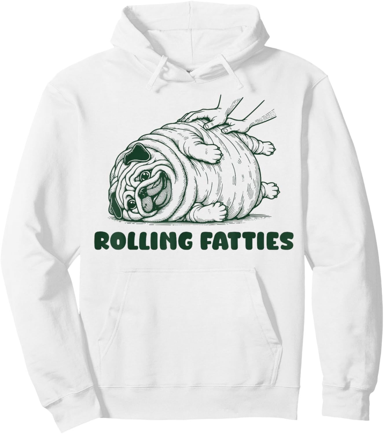 Rolling Fatties Dog Funny Pug Meme for Womes Men Pun Joke Hoodie - Hoodie | White