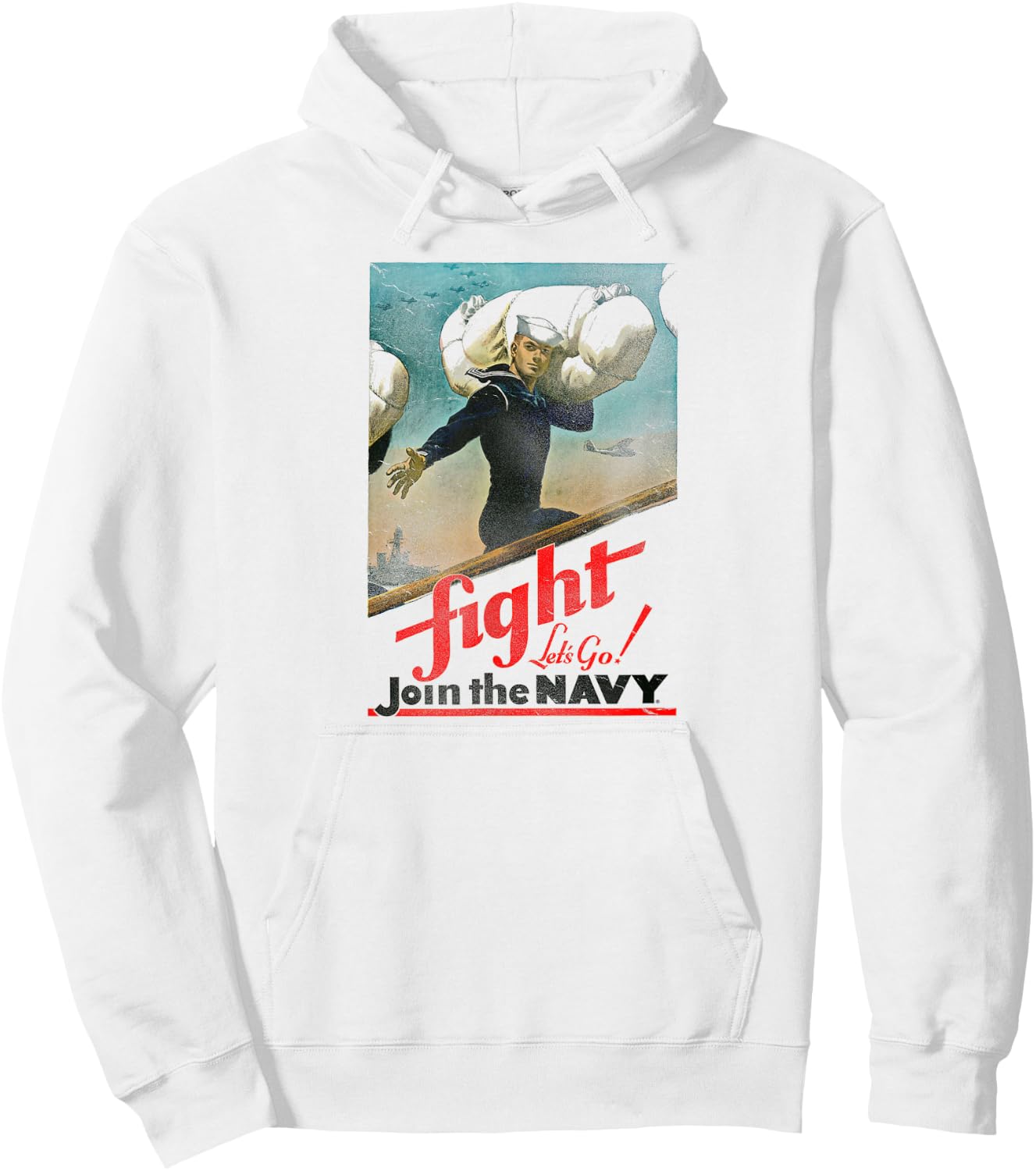 U.S. Navy Fight Lets Go Hoodie - Hoodie | White