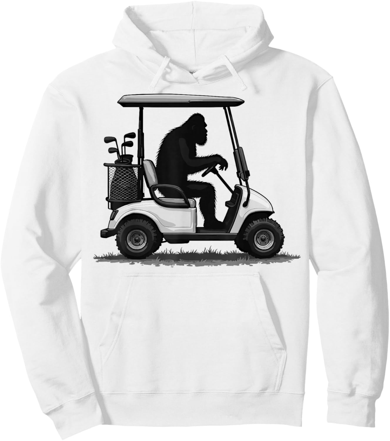 Golf Cart Sasquatch Players Golfer Golfing Golf Player Hoodie - Hoodie | White