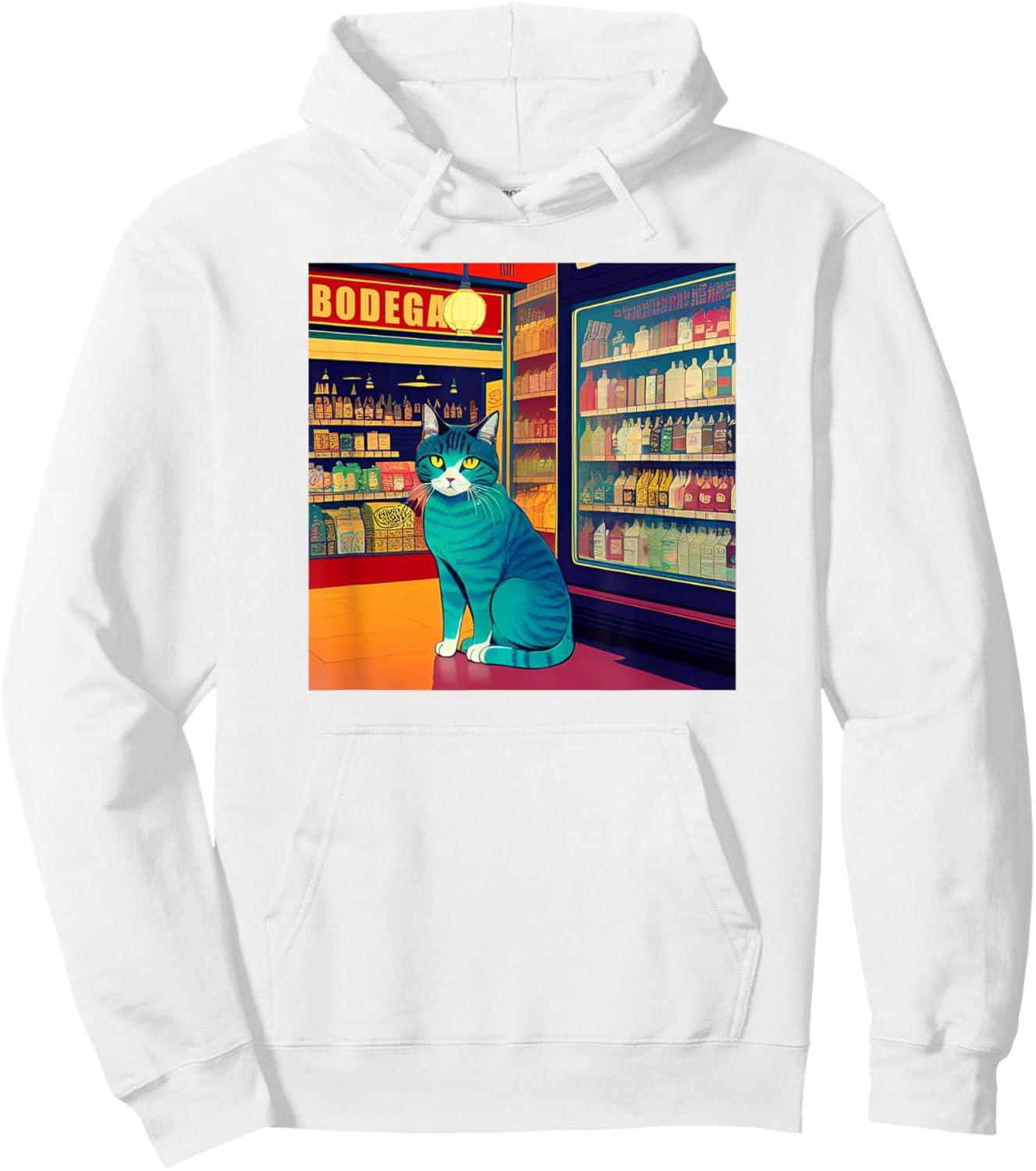 Cool Bodega Cat Meme Hoodie - Hoodie | White