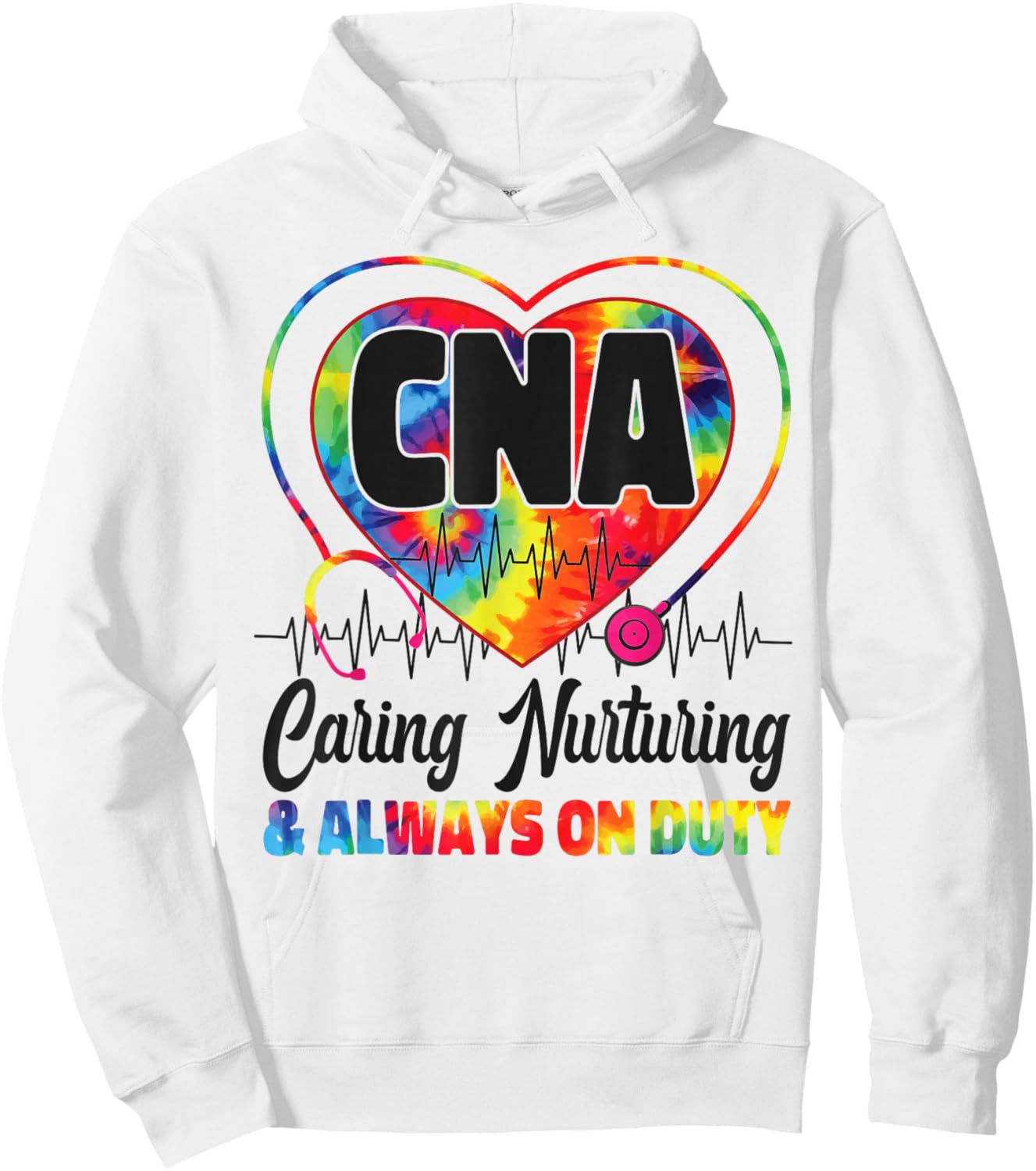 CNA Nurse Certified Nursing Assistant Tie Dye Cna Caring Hoodie - Hoodie | White