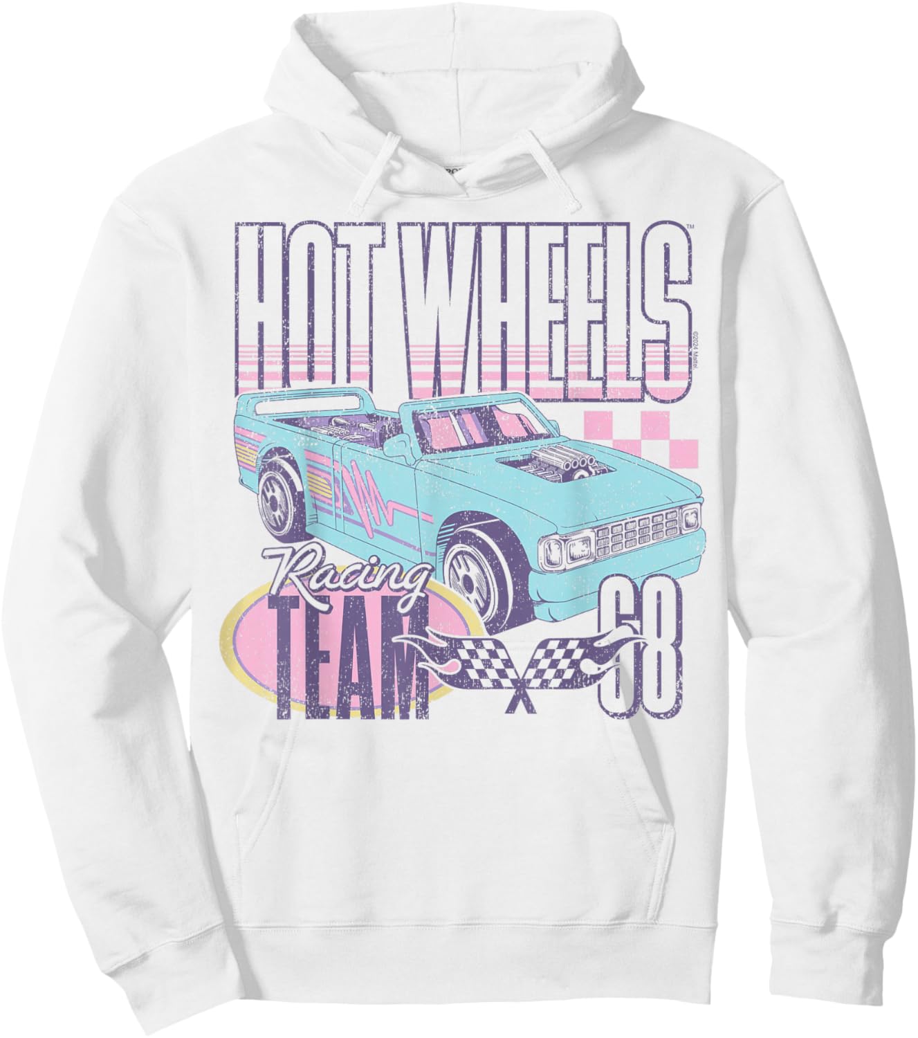 Hot Wheels - Racing Team 68 Blue Convertible Car Hoodie - Hoodie | White