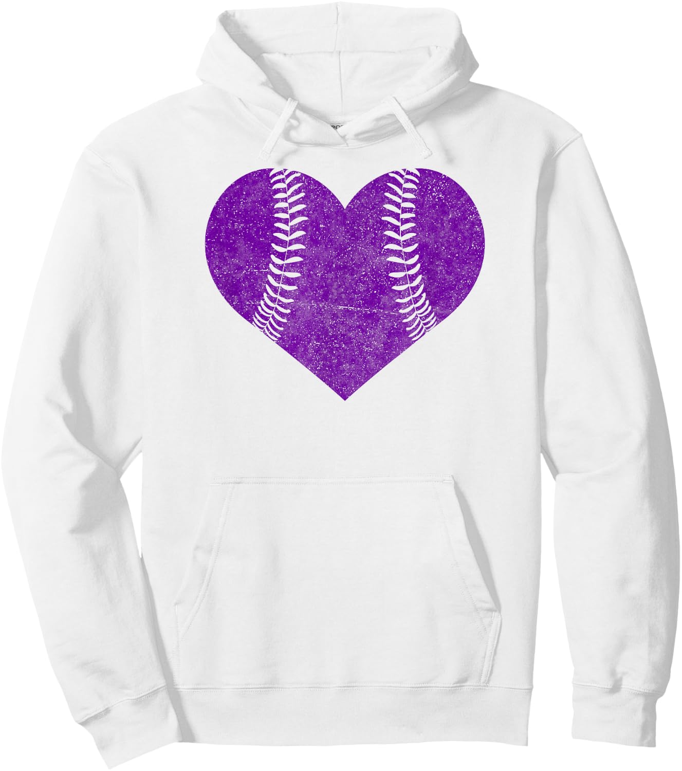Baseball Heart Softball Mom Matching Team Gift Purple Hoodie - Hoodie | White