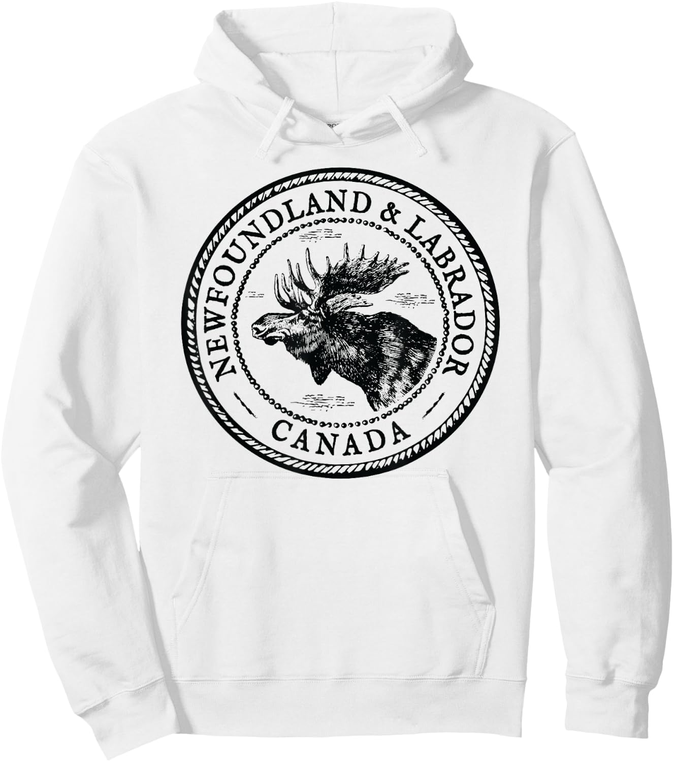Moose Antlers Art Lovers Gift, Newfoundland & Labrador Moose Hoodie - Hoodie | White