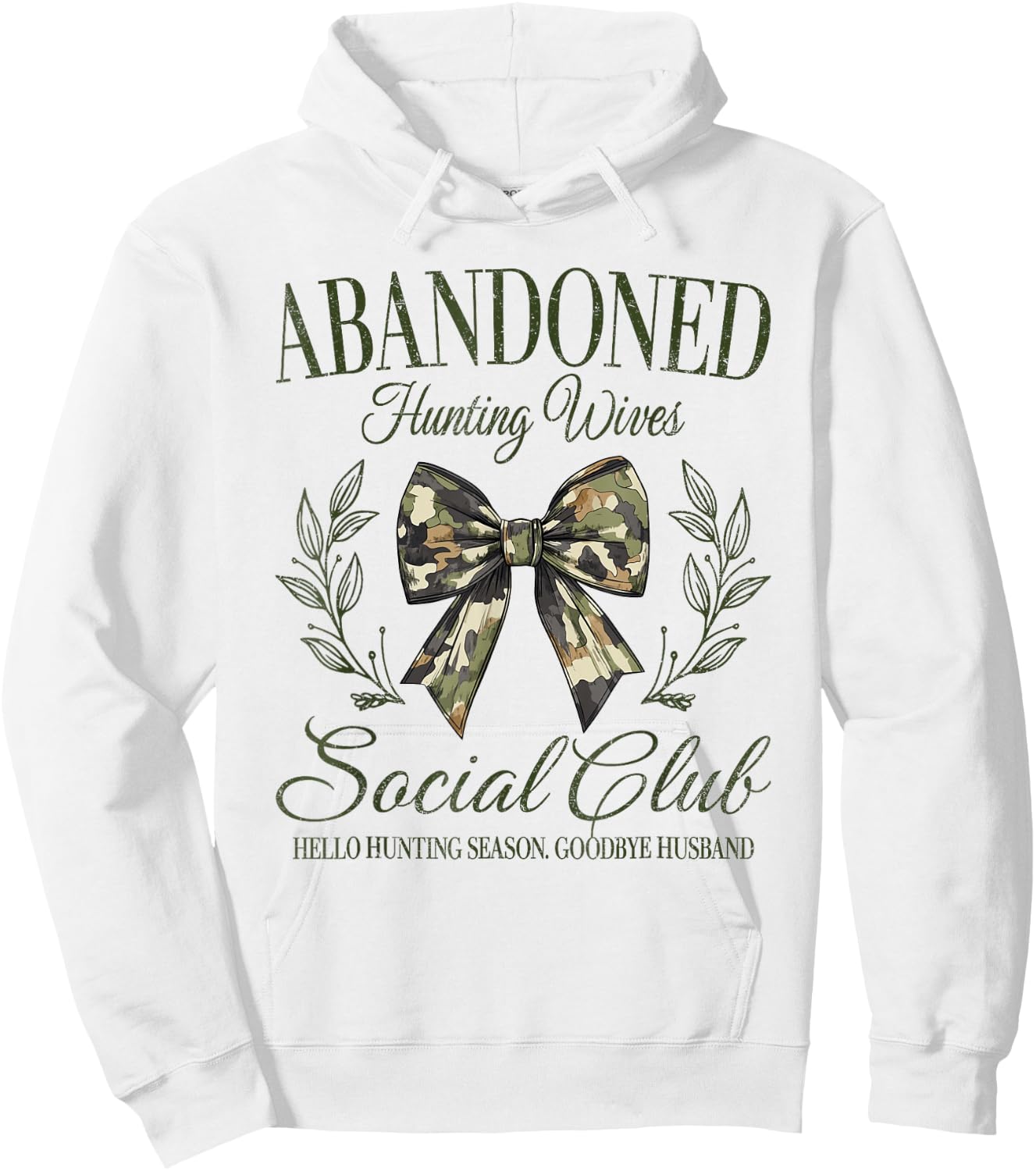Vintage Abandoned Hunting Wives Social Club Retro Hunting Hoodie - Hoodie | White