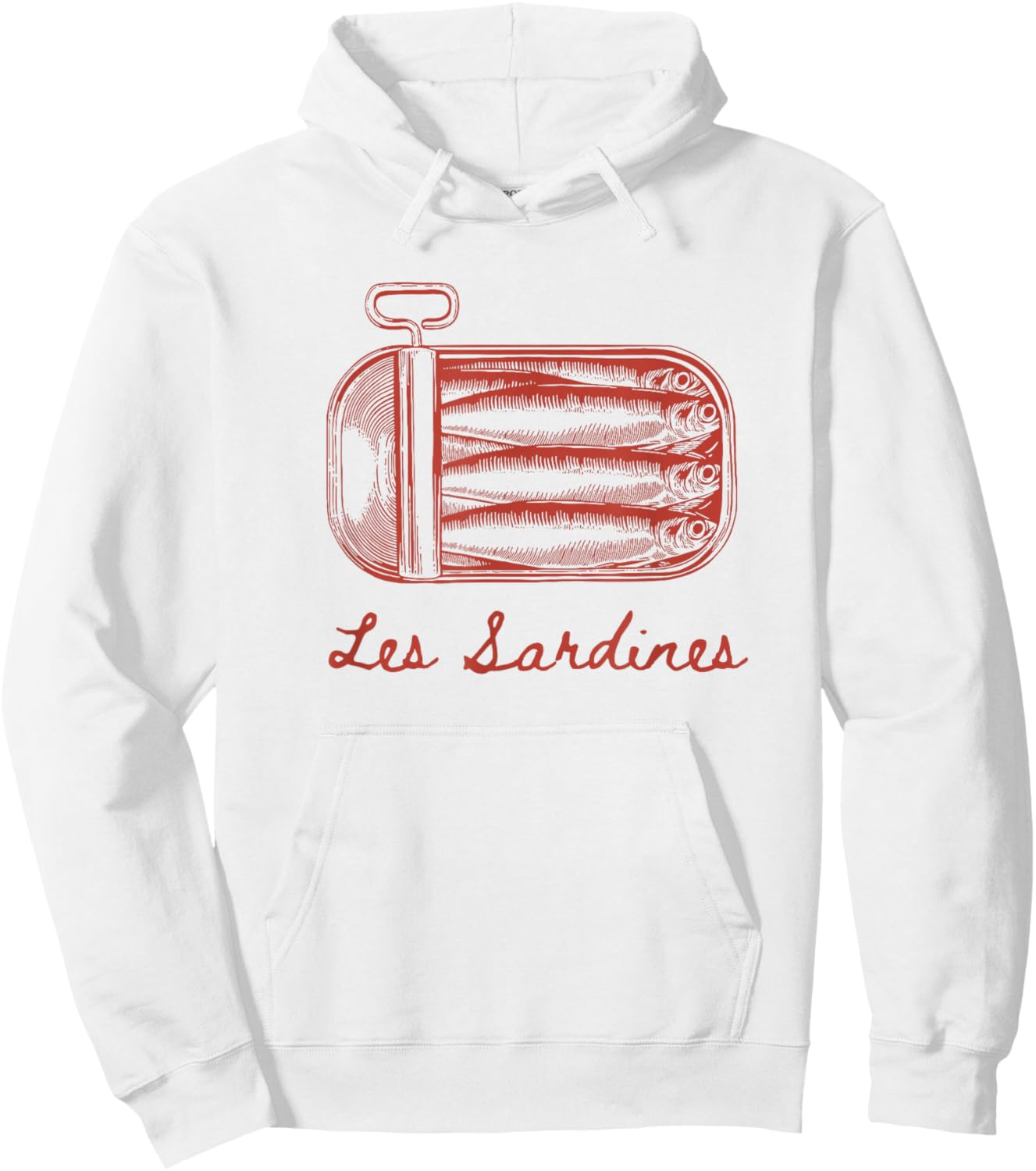 Les Sardines Fisherman Aesthetic Coastal Sardine Fish Hoodie - Hoodie | White