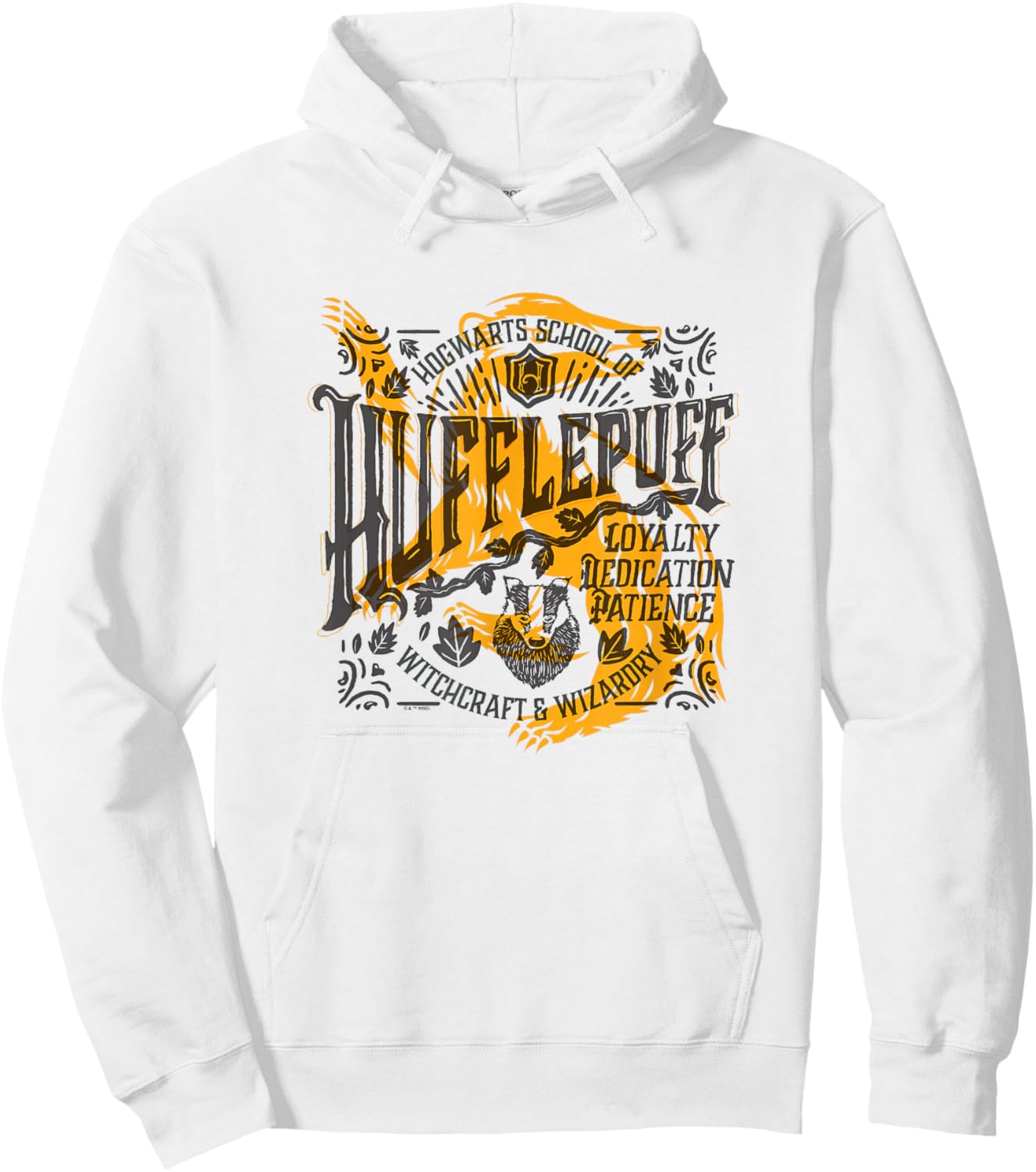 Harry Potter House of Hufflepuff Loyalty Dedication Patience Hoodie - Hoodie | White