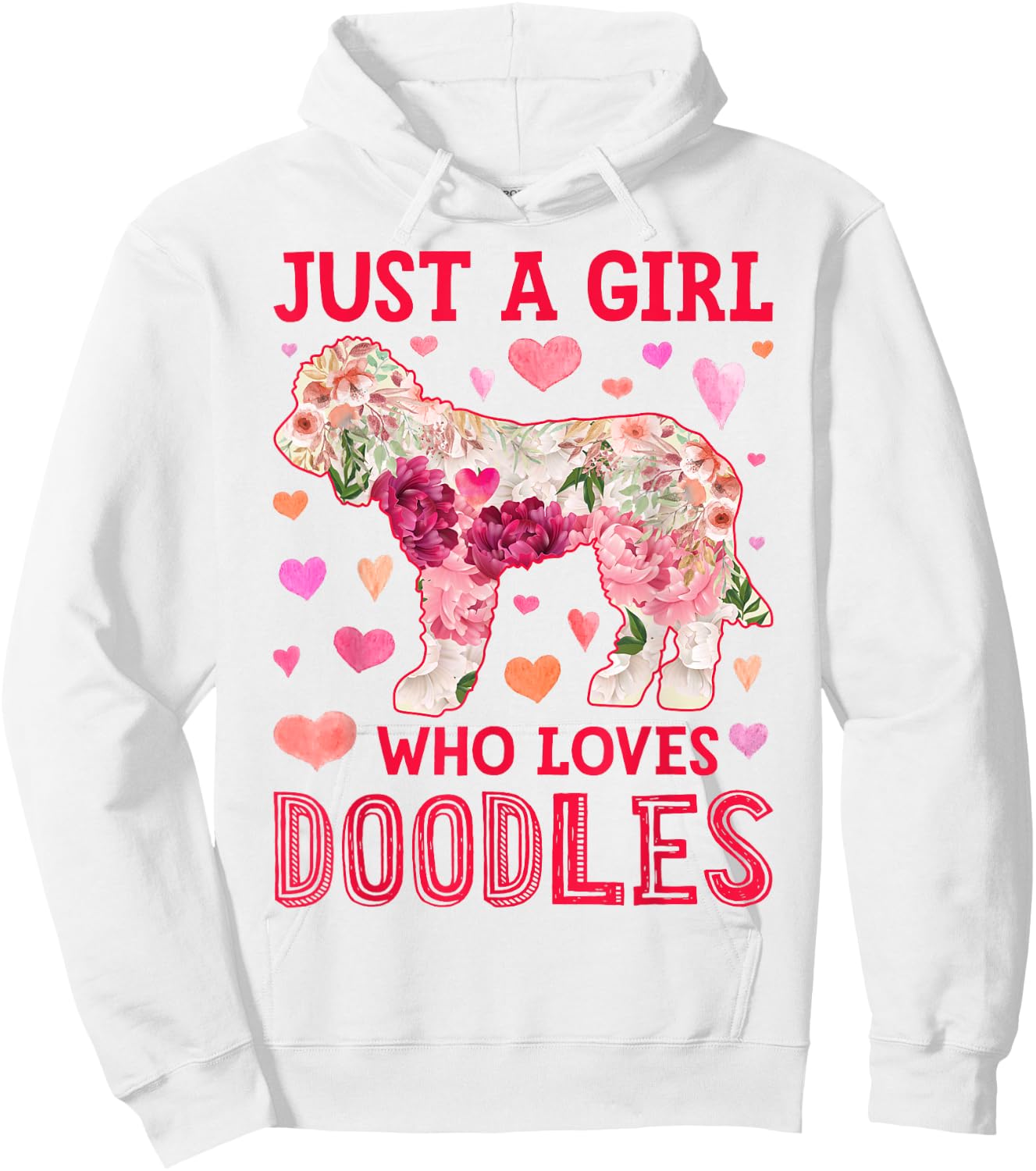 Goldendoodle Just A Girl Who Loves Doodles Dog Flower Floral Hoodie - Hoodie | White