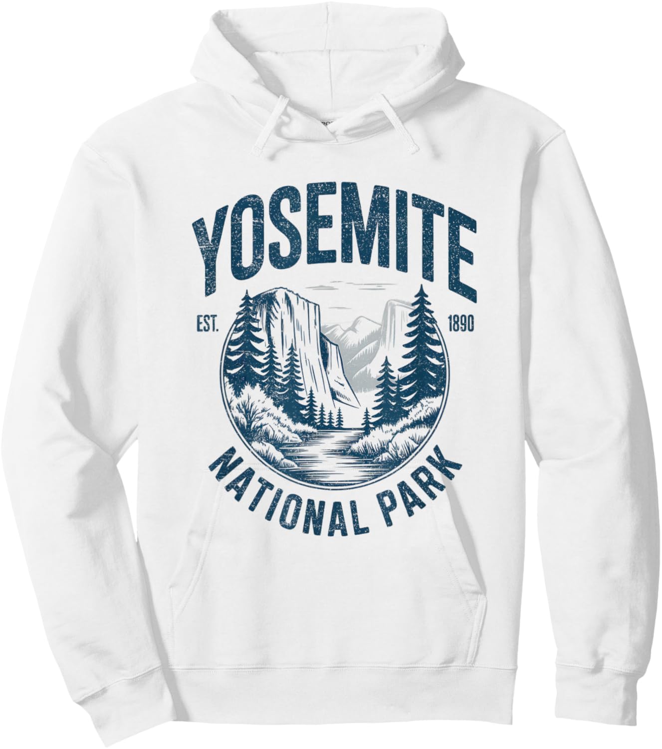 Vintage Yosemite National Park USA Mountans Hiking Camping Hoodie - Hoodie | White