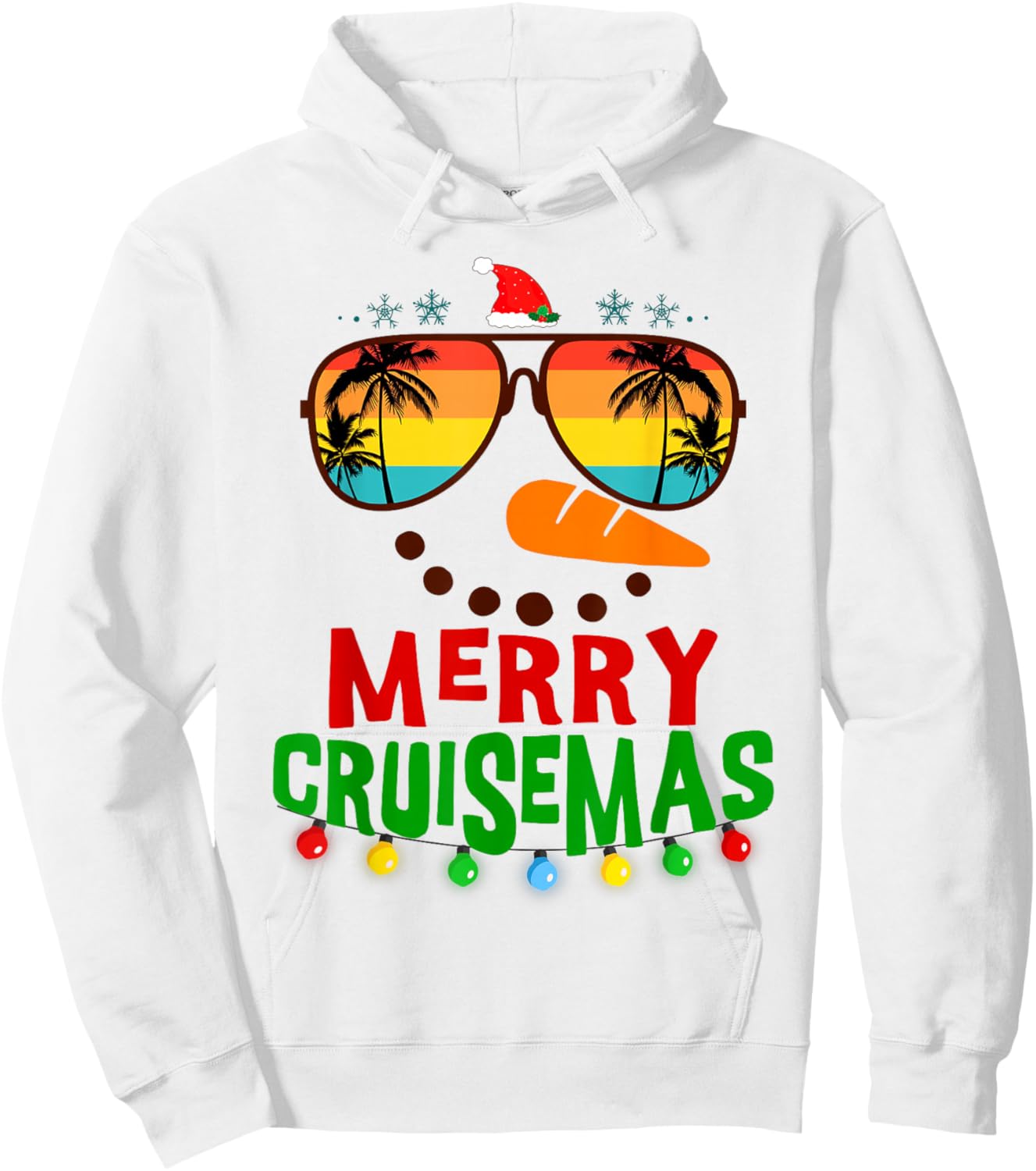 Merry Cruisemas 2025 Christmas Santa Snowman Cruise Hoodie - Hoodie | White