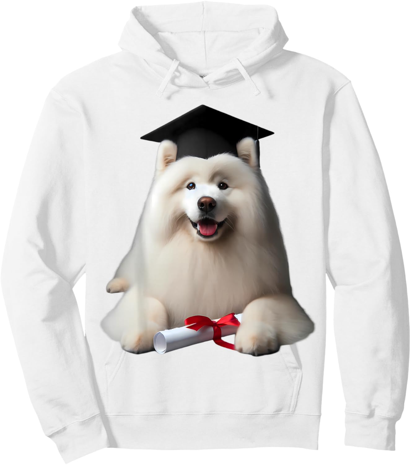 Samoyed Dog Graduation Cap Training School Graduate Owner Men Women Kids Hoodie - Hoodie | White
