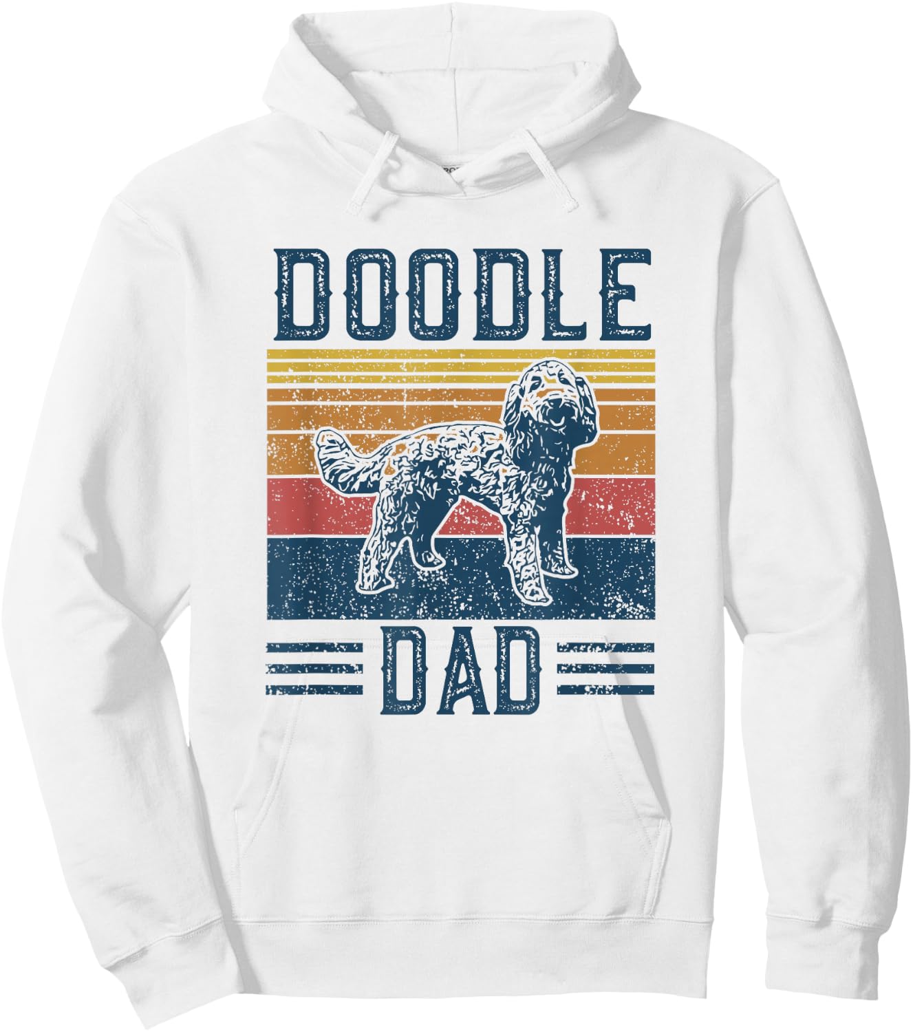 Funny Vintage Doodle Dad - Aussie Doodle & Goldendoodle Hoodie - Hoodie | White