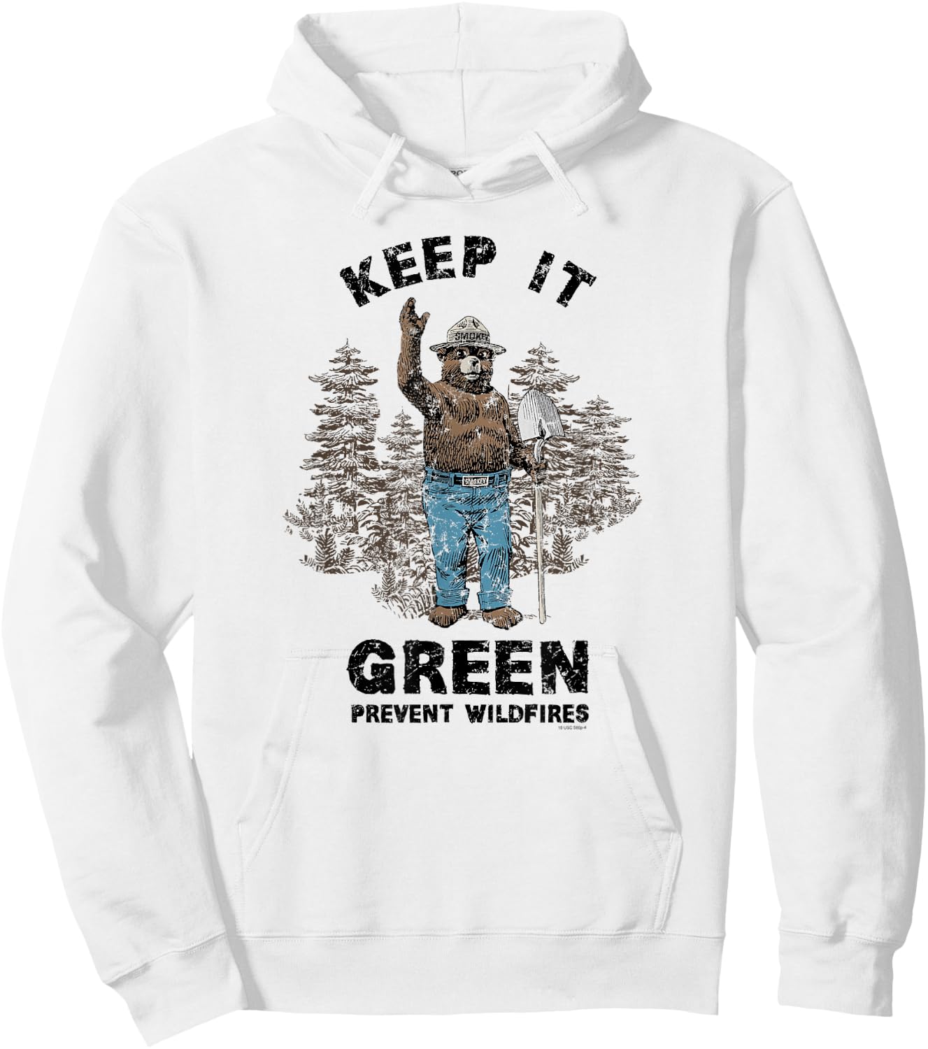 Smokey Bear Keep it Green Hoodie - Hoodie | White