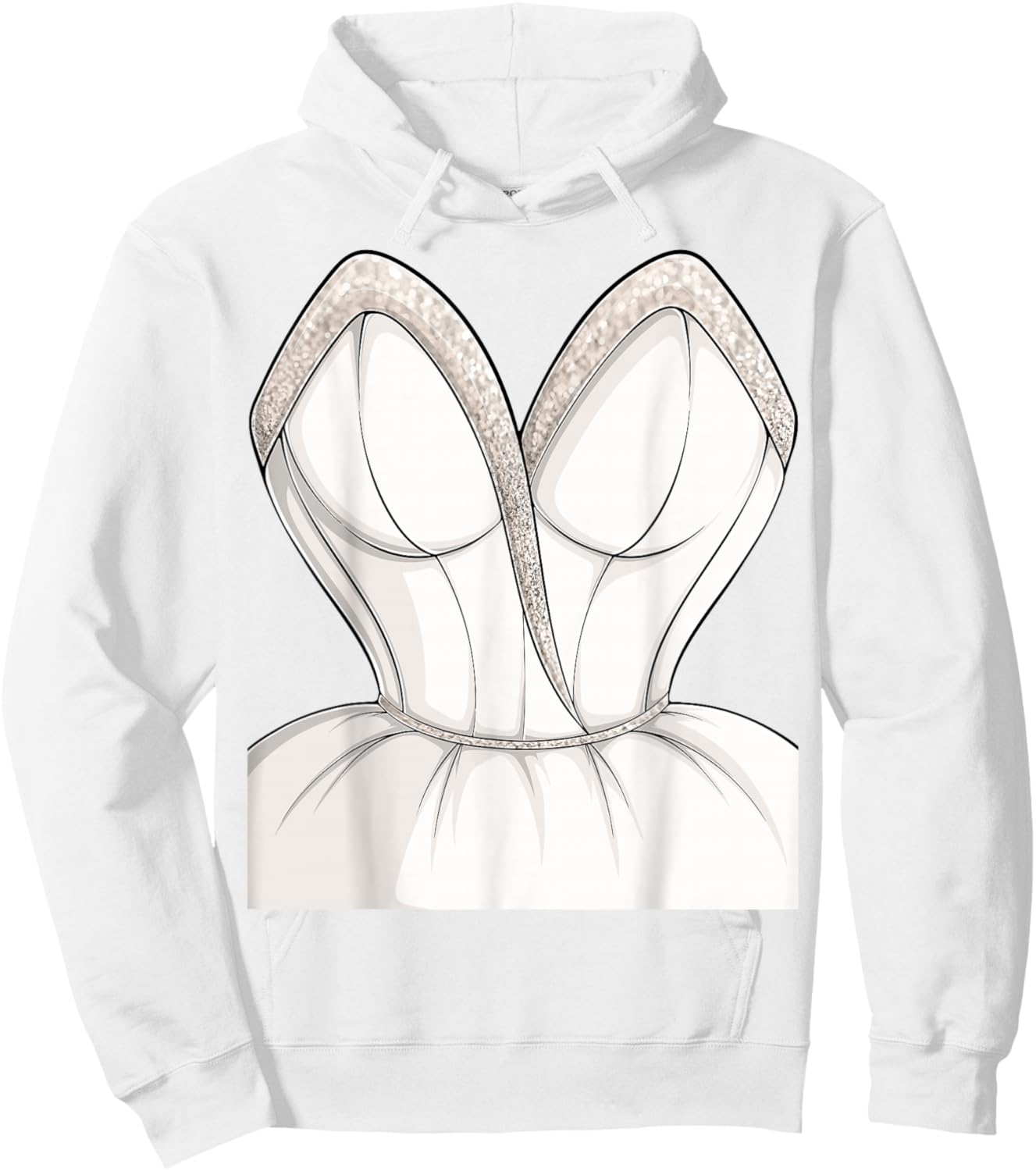 Wedding Dress Simple Marriage Bridal Shower Costume Women Hoodie - Hoodie | White