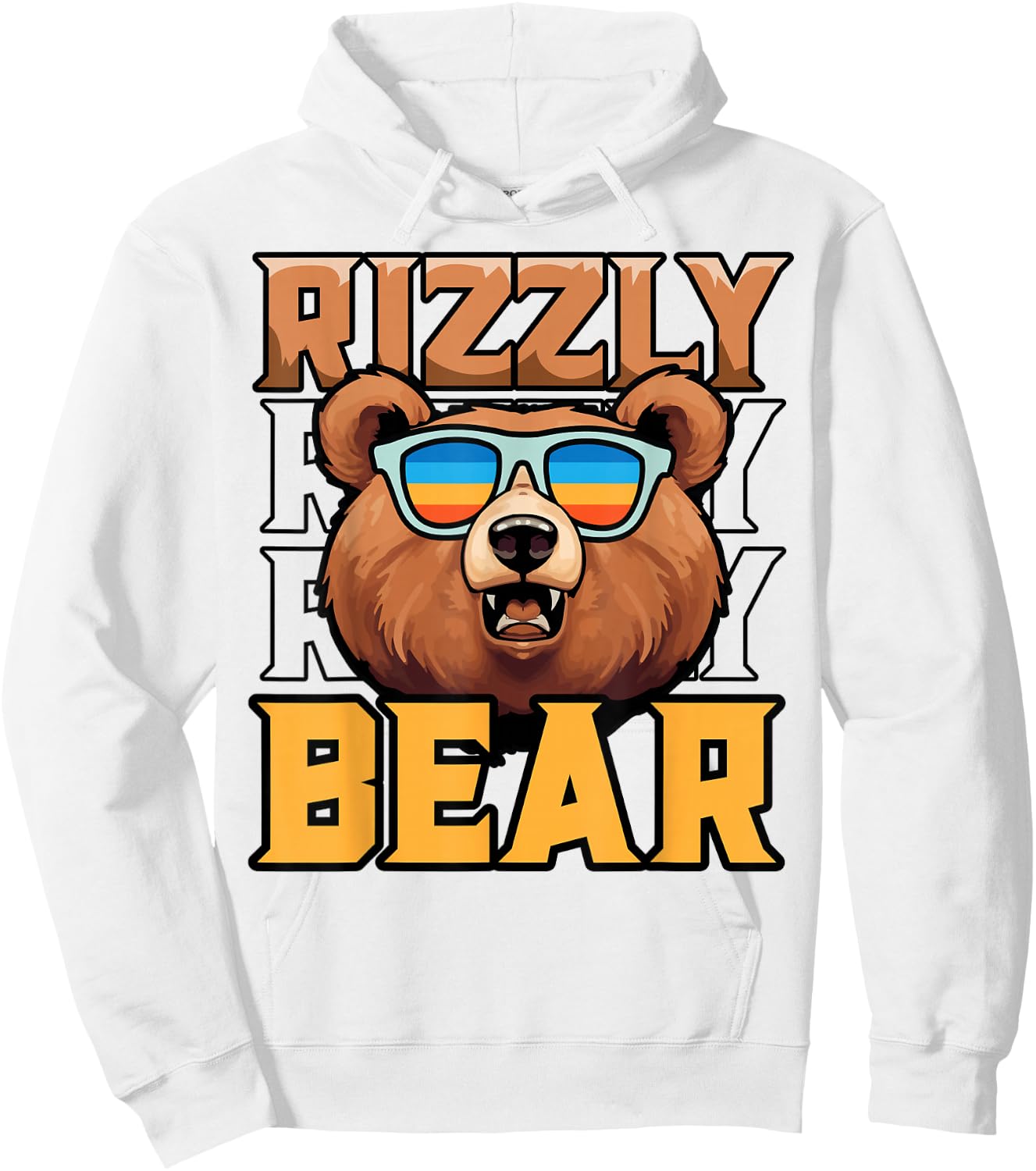 Rizzly Bear Funny Rizz Meme Grizzly Bear Lover Hoodie - Hoodie | White
