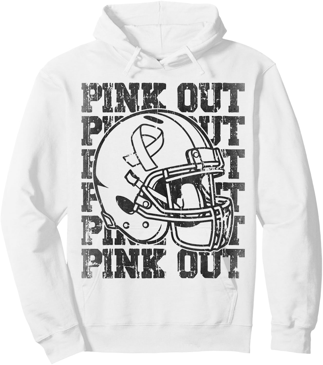 Pink Out Breast Cancer Awareness Football Mom Girls Hoodie - Hoodie | White