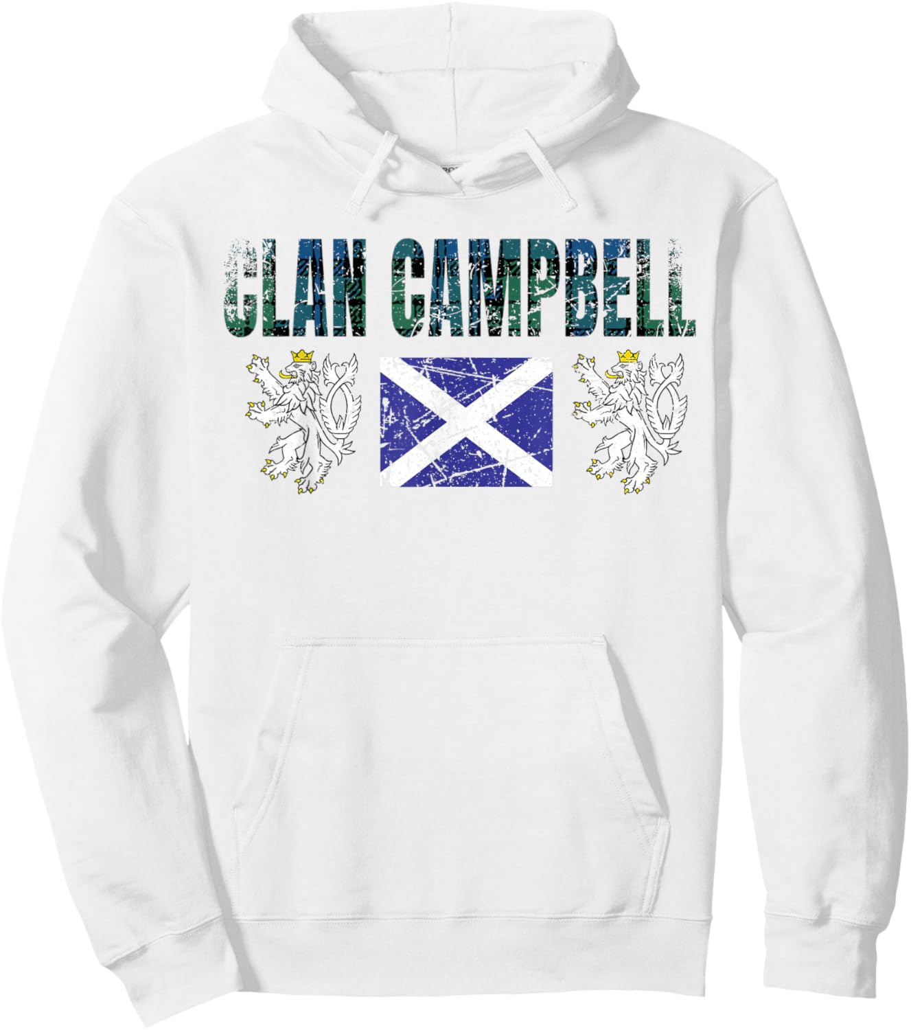 Clan Campbell Tartan Scottish Family Name Scotland Pride Hoodie - Hoodie | White