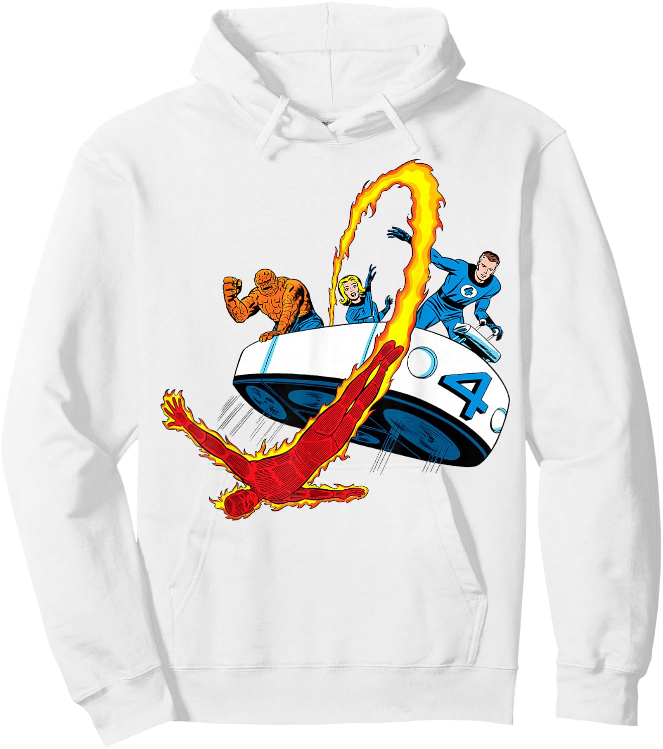 Marvel Fantastic Four Retro Fantasticar Team Small Hoodie - Hoodie | White