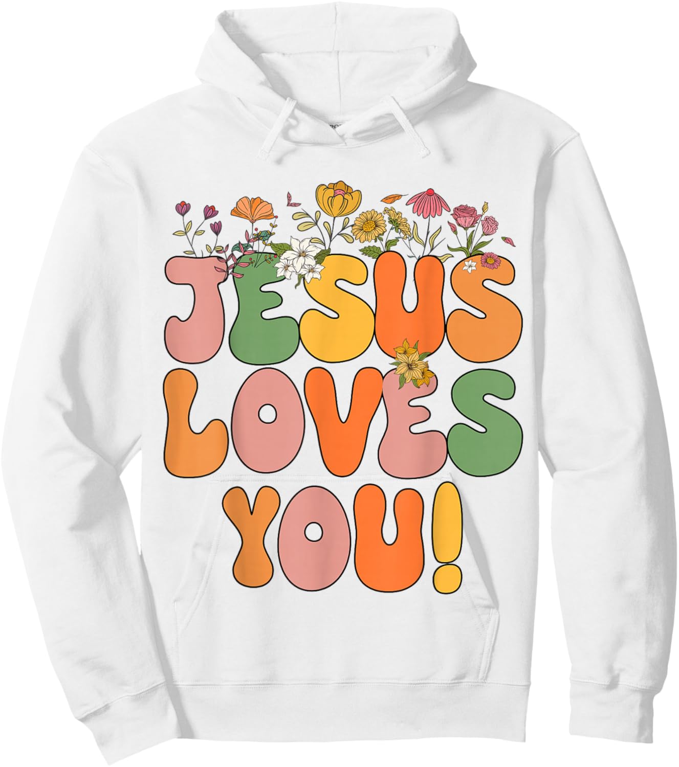 Toddler Jesus Loves You Christian Women Girls I Heart God Hoodie - Hoodie | White