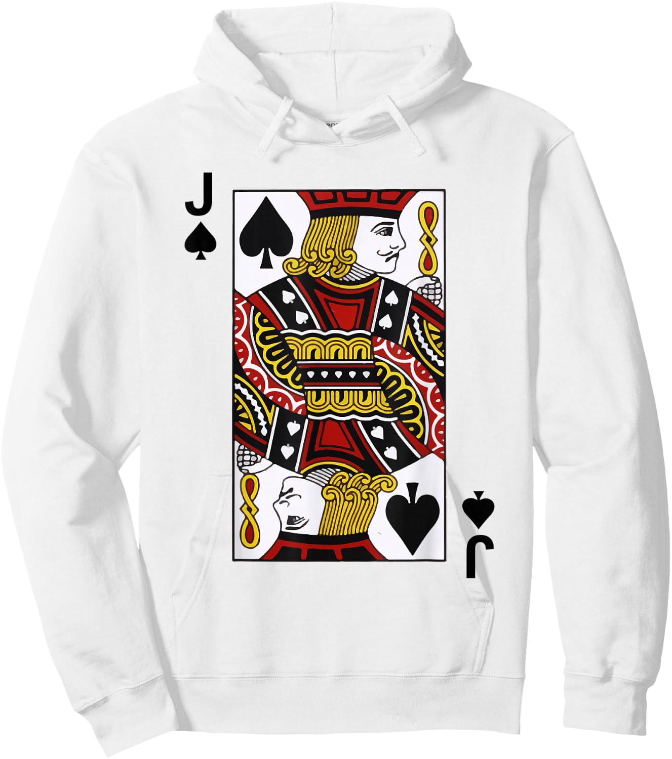 Jack of Spades J Blackjack Playing Cards Hoodie - Hoodie | White