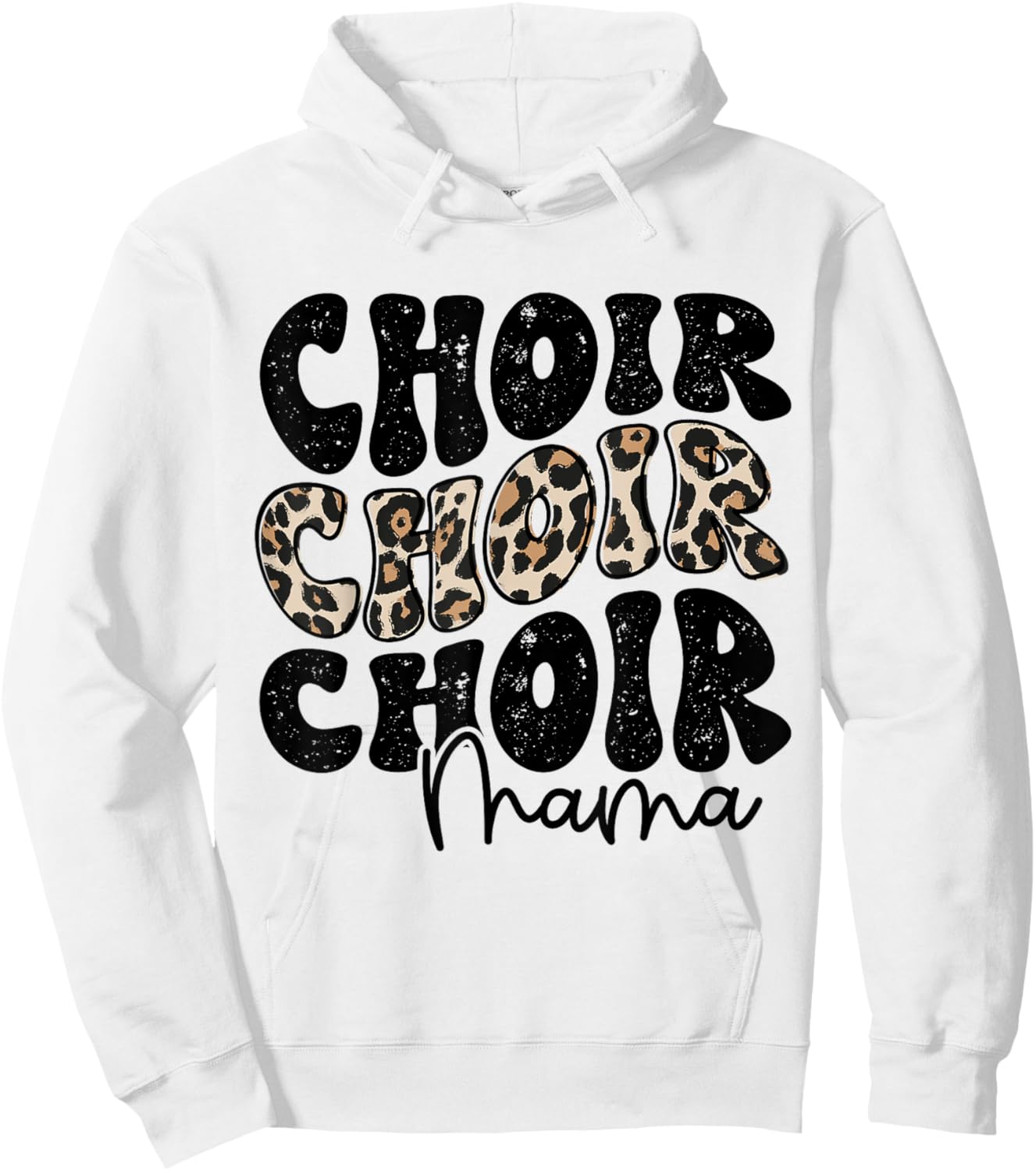 Choir Mama Leopard Proud Choir Mom Musical Marching Band Hoodie - Hoodie | White